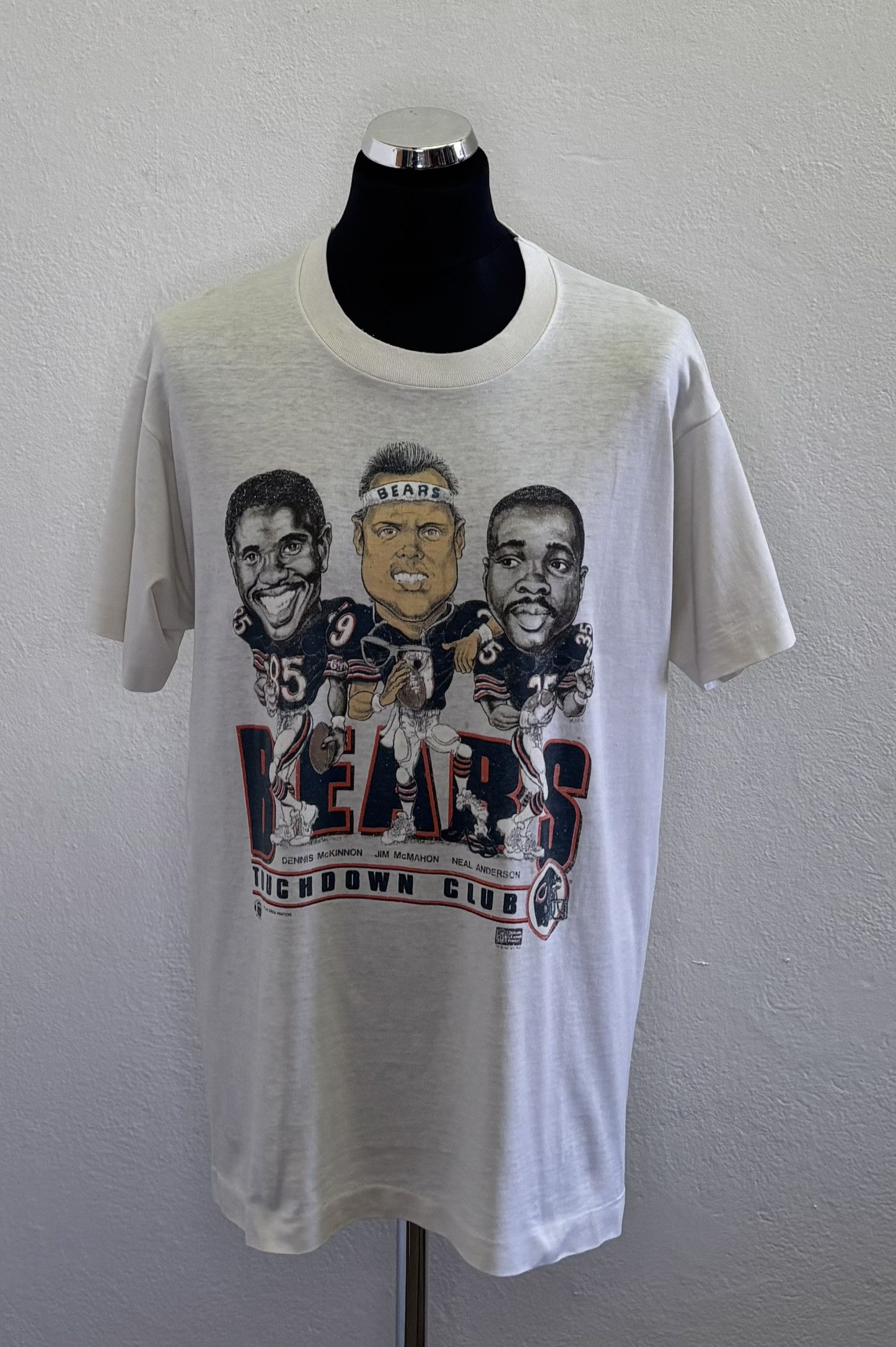 NFL × Vintage Chicago Bears 1987s NFL Screem Stars vintage T-Shirt Size US XL / EU 56 / 4 - 1 Thumbnail