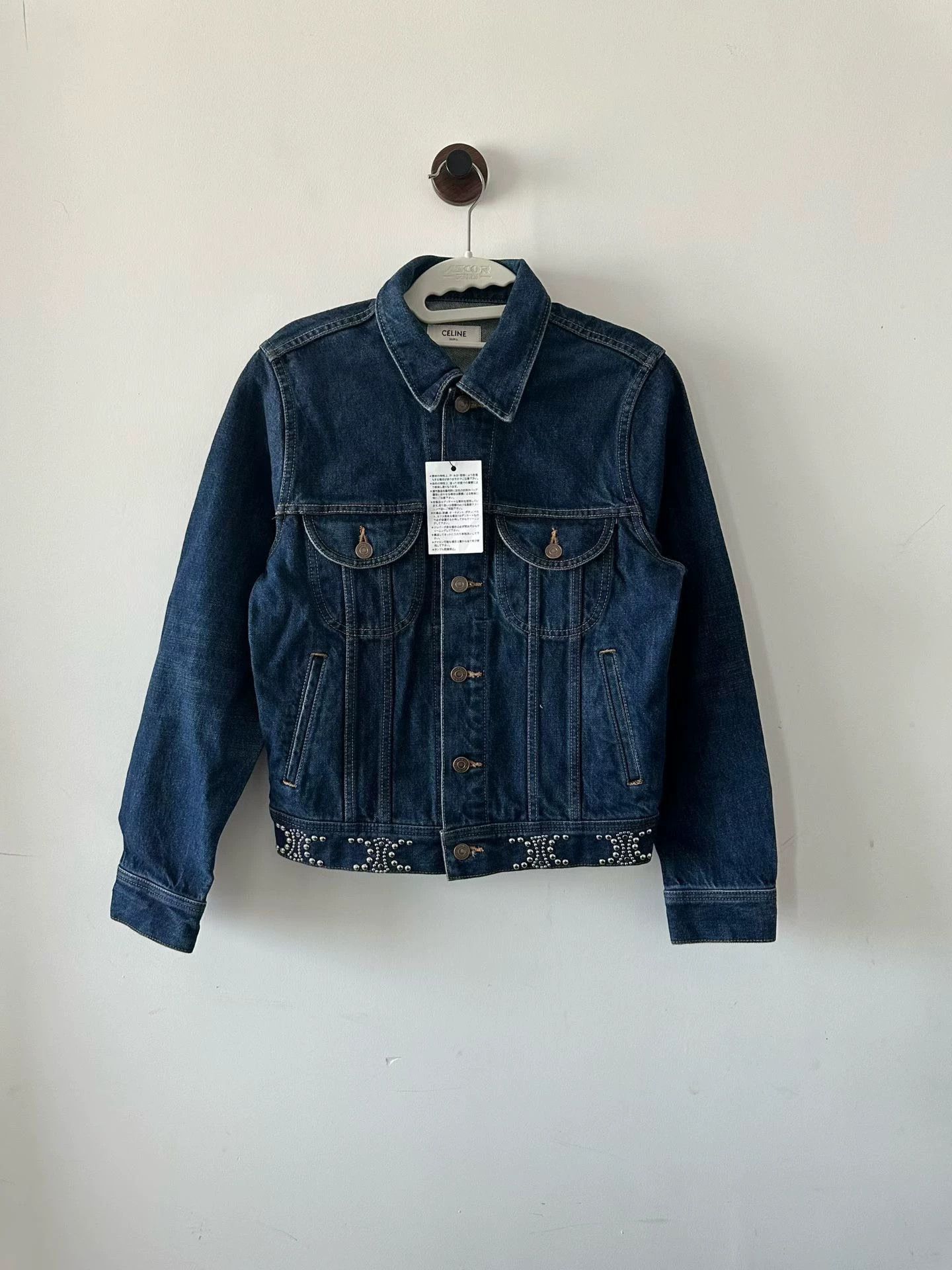 Celine Celine Rivets Triomphe Denim Jacket S New With Tags Size S / US 4 / IT 40 - 1 Thumbnail