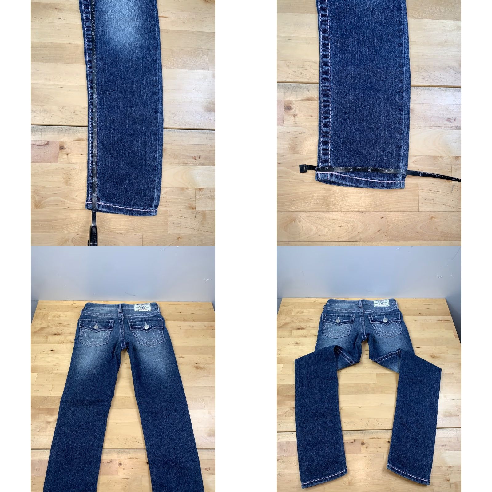 True Religion True Religion Jeans Skinny Blue Denim Womens 12 Slim Regular Blue Logo Pockets Zipper City USA 2010s Ladies Size 34" / US 12 / IT 48 - 8 Thumbnail