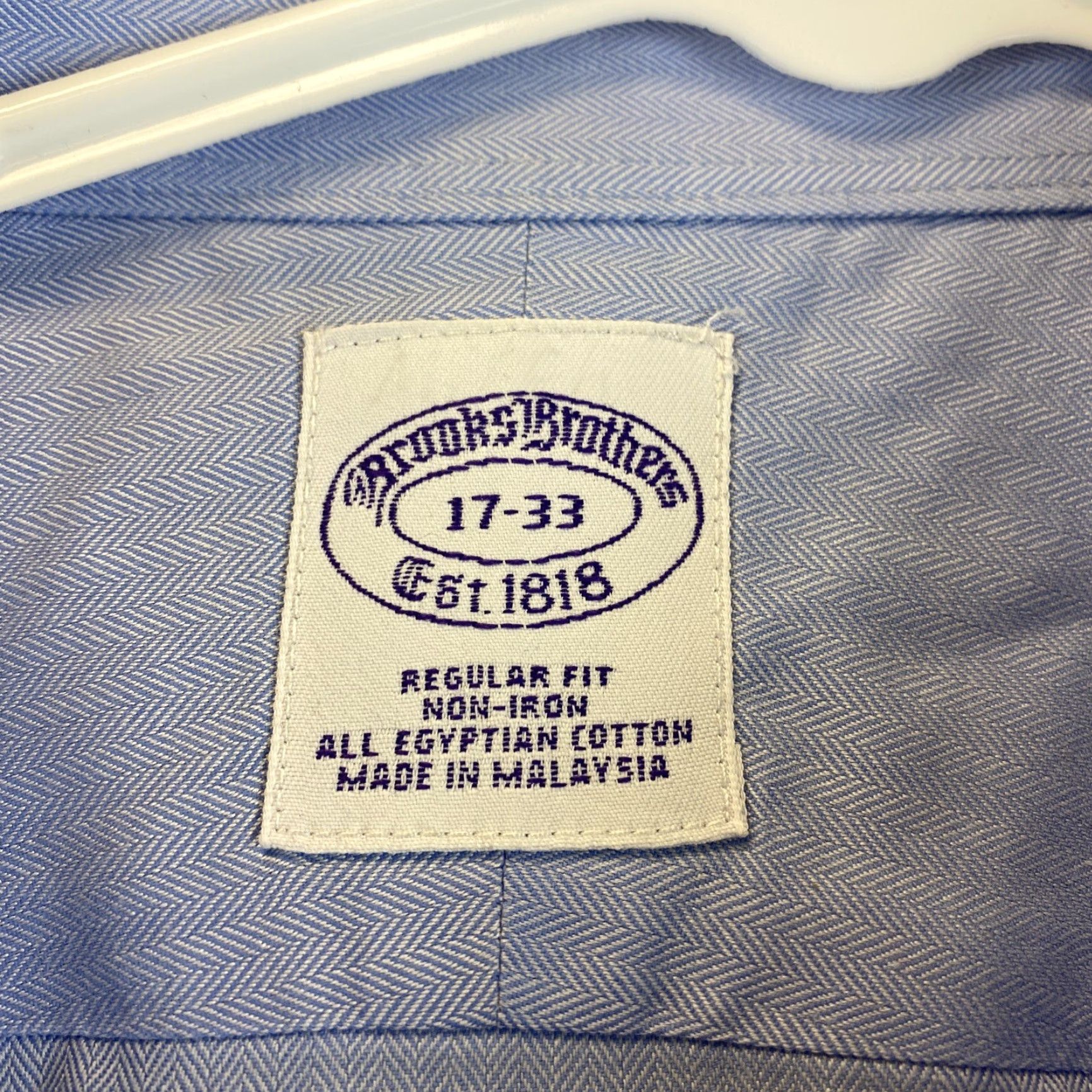 Brooks Brothers Brooks Brothers Dress Shirt Men's 17 Regular Fit Blue Long Sleeve Button Up 84-25 Size 46R - 5 Thumbnail
