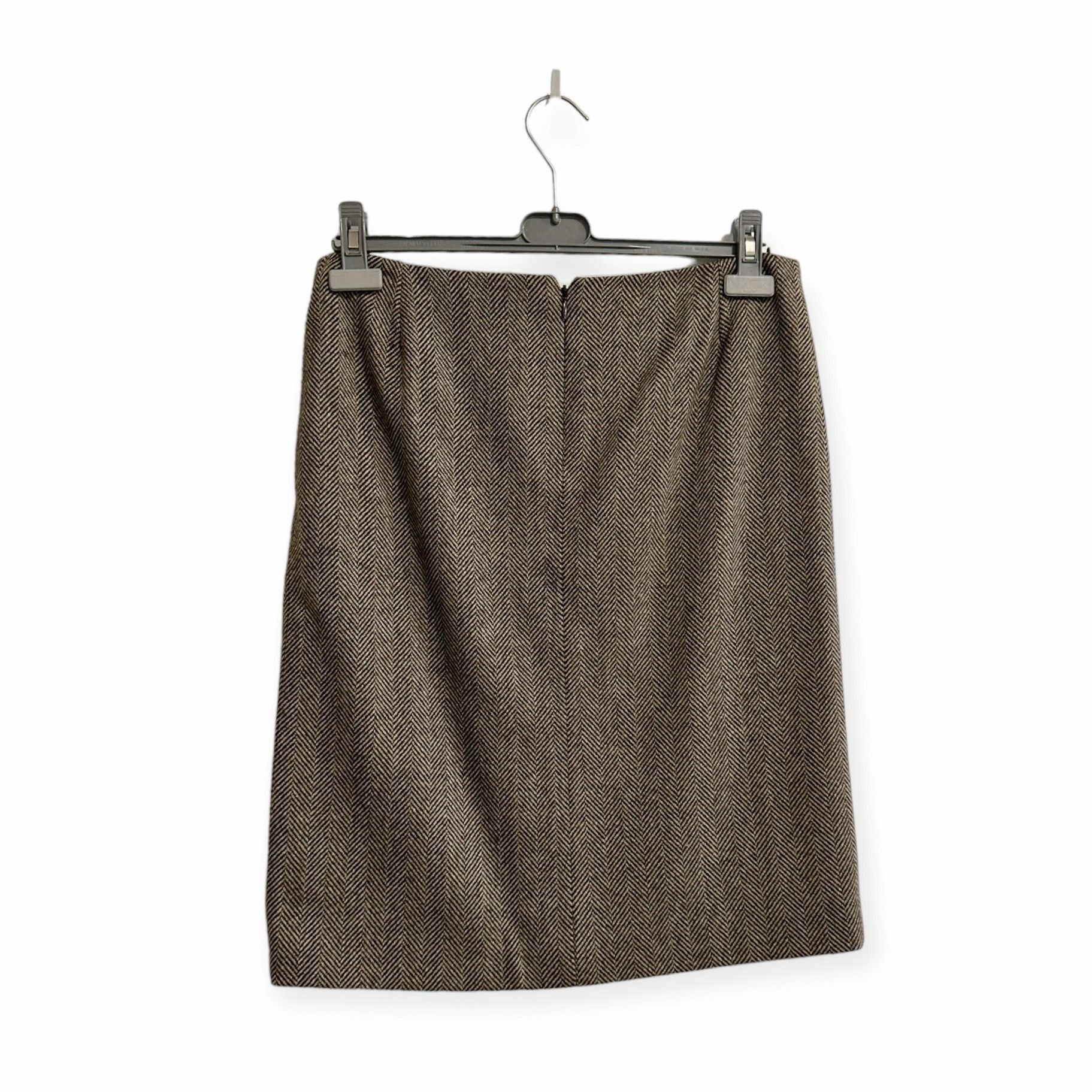 Dolce & Gabbana Dolce & Gabbana Brown Herringbone Wool Pencil Skirt, Size 44 Size 30" / US 8 / IT 44 - 2 Thumbnail