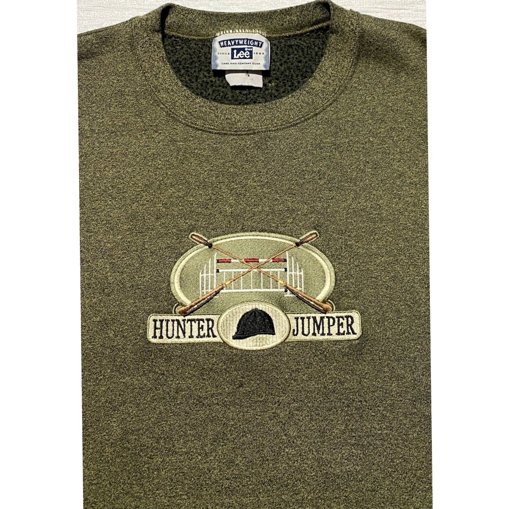 Lee VINTAGE Lee Sweatshirt XL Green Hunter Jumper Equestrian Crewneck Heavyweight Size US XL / EU 56 / 4 - 3 Thumbnail