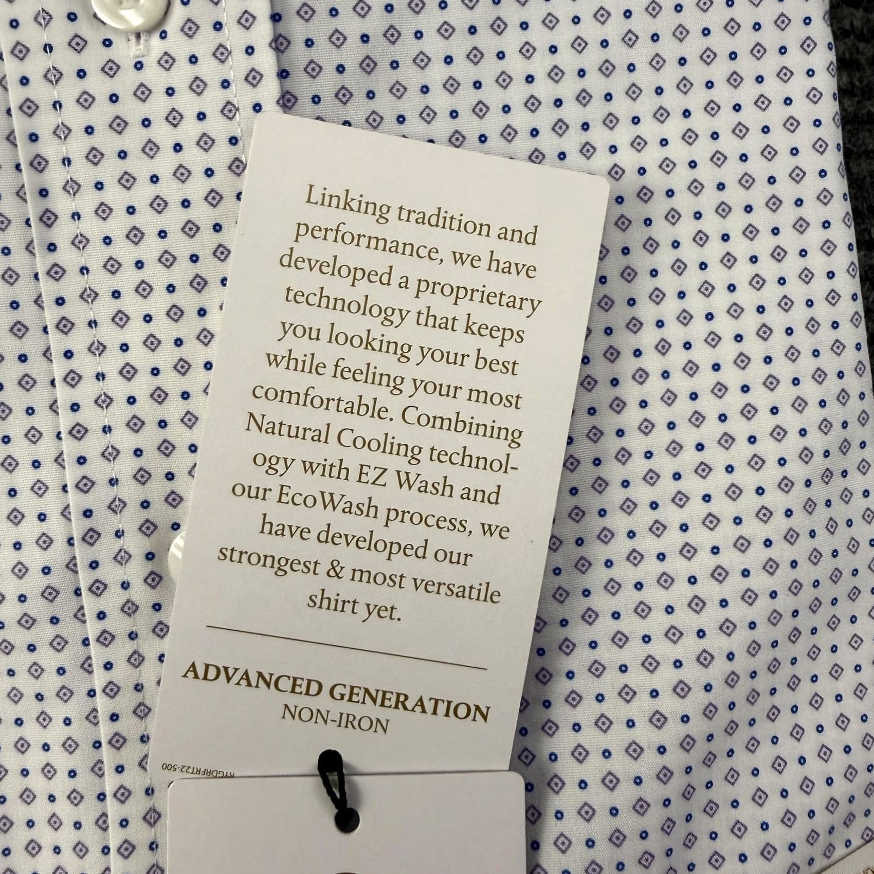 Roundtree & Yorke VINTAGE Roundtree & Yorke Gold Label Shirt Mens 18 36/37 Tall White Geometric Non-Iron Purple Accent Mens Size US XXL / EU 58 / 5 - 8 Thumbnail