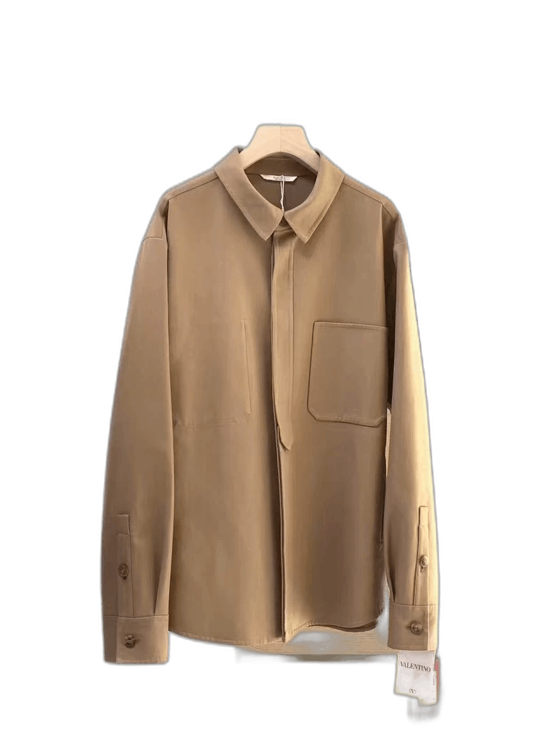 Valentino Valentino Men's Solid Long Sleeve Shirt Size US L / EU 52-54 / 3 - 1 Thumbnail