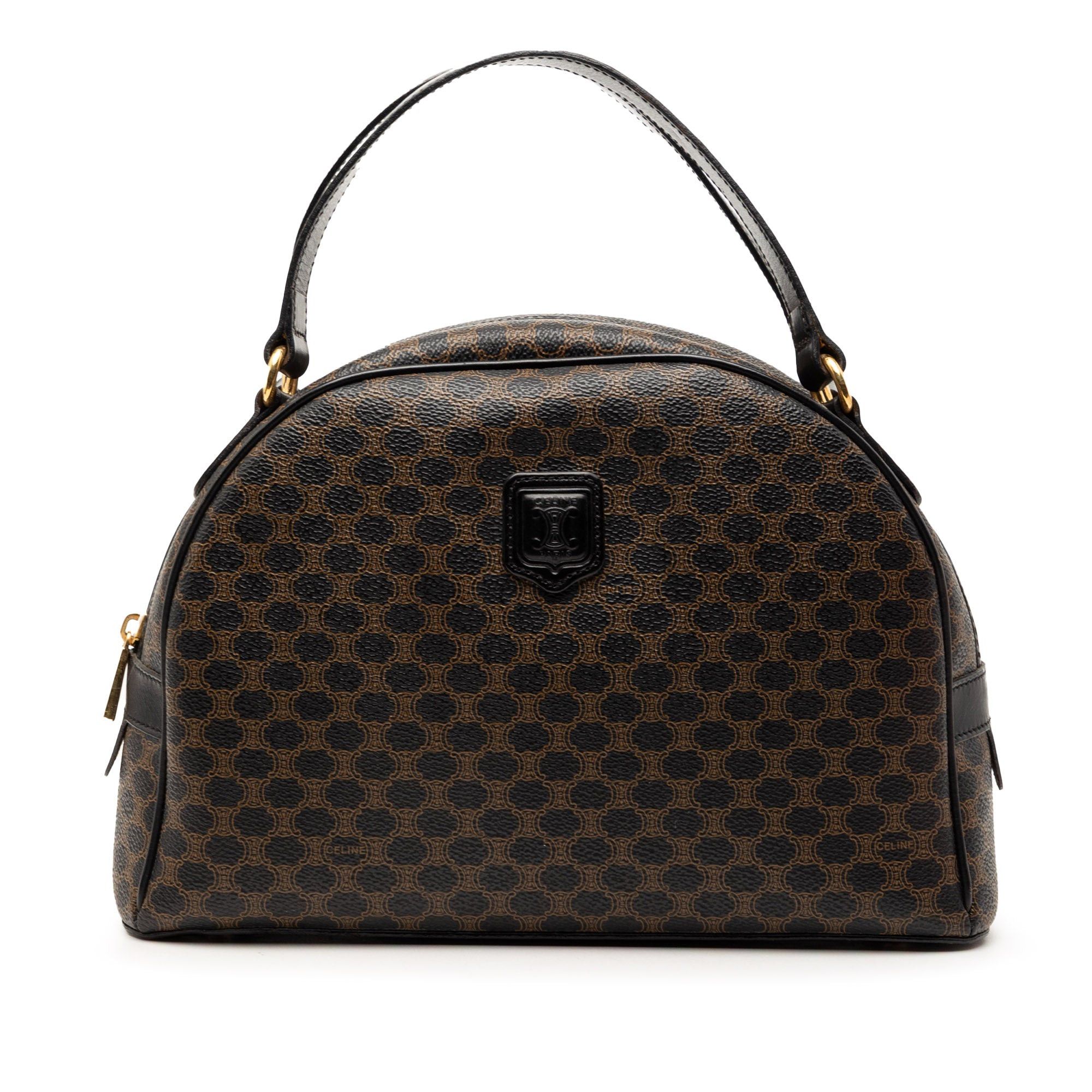 Celine Macadam Coated Canvas Dome Handbag in Brown, Women's