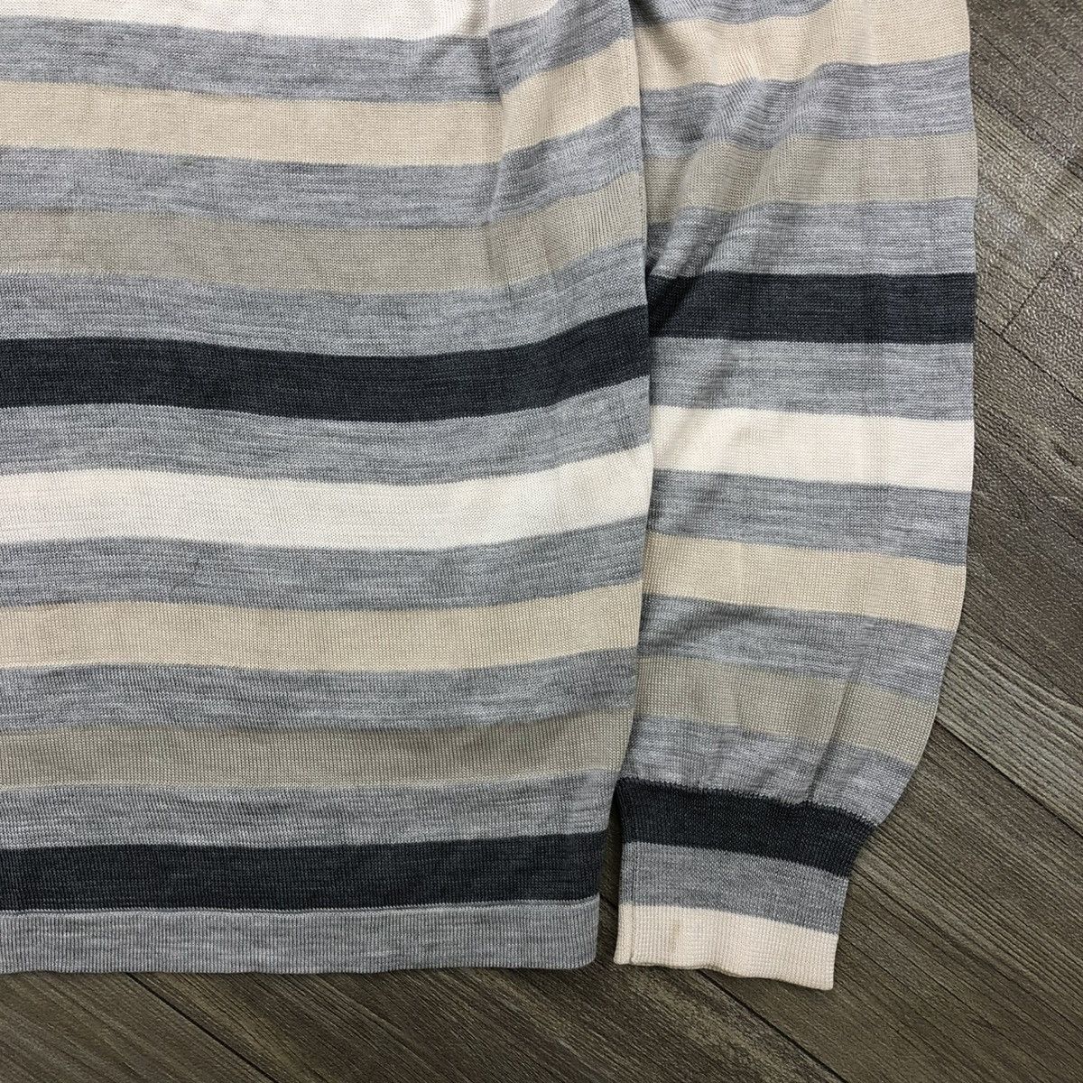 Loewe 🇮🇹 1990s Loewe 3D Striped Multicolor Longsleeve Tee Size US M / EU 48-50 / 2 - 5 Thumbnail