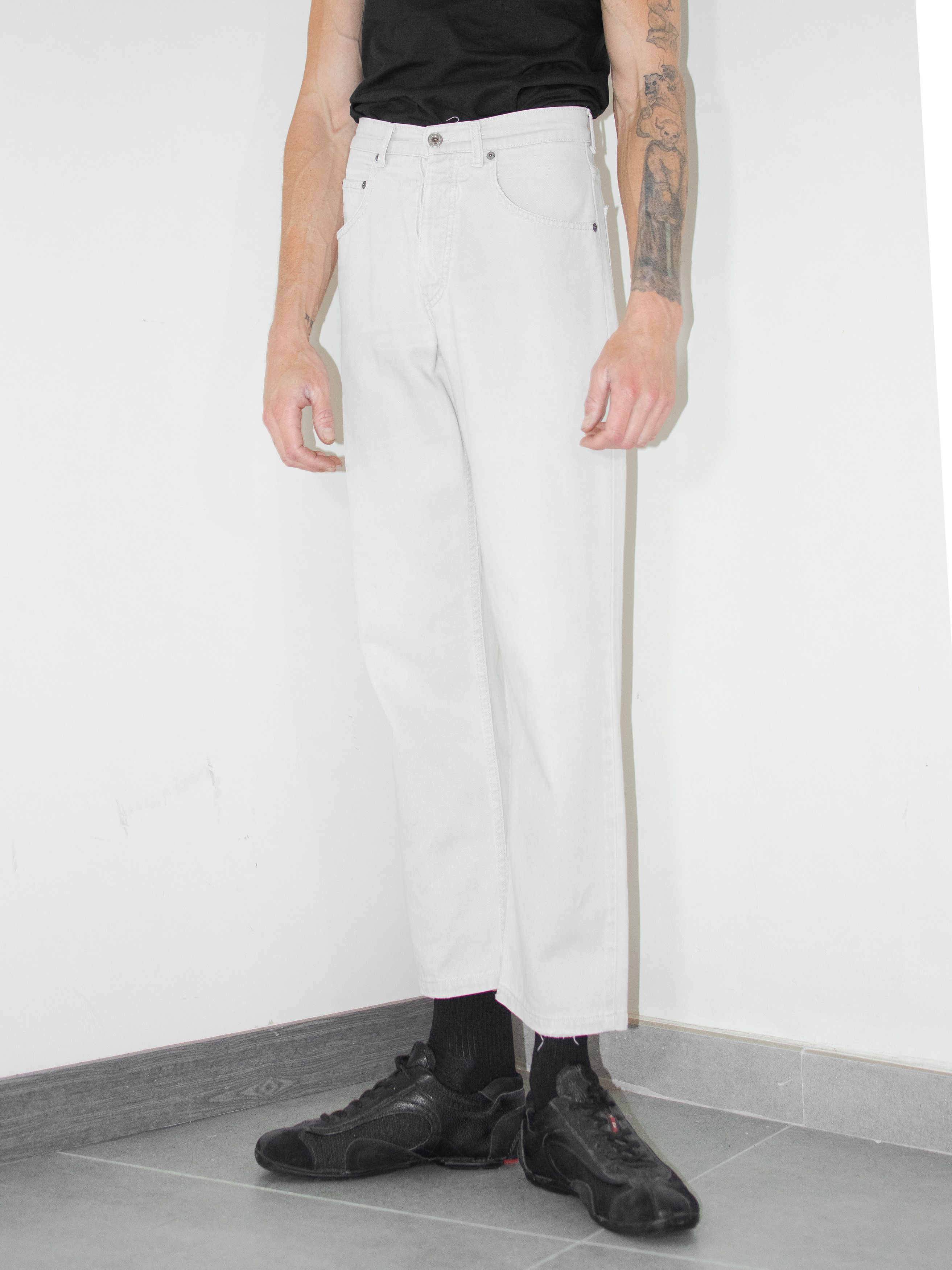 Japanese Brand × Levi's Vintage Clothing Y2K Vintage White tag Cropped cream Levi denim Jeans Size US 28 / EU 44 - 5 Thumbnail