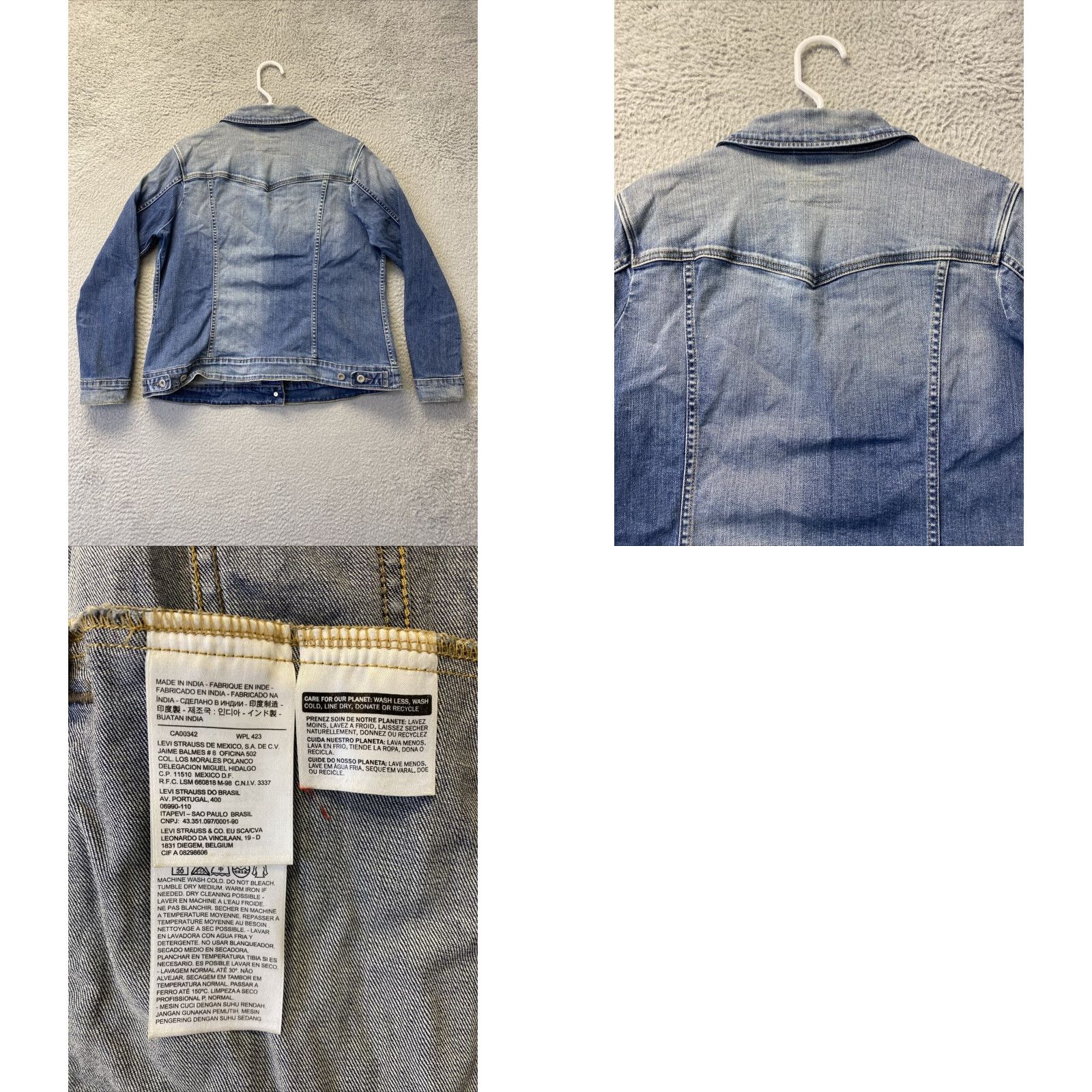 Levi's Levi's Women's Denim Jacket Size 1X Mid-Length Blue Cotton 90s Style Basic Coat Size 40" / US 18 - 8 Thumbnail