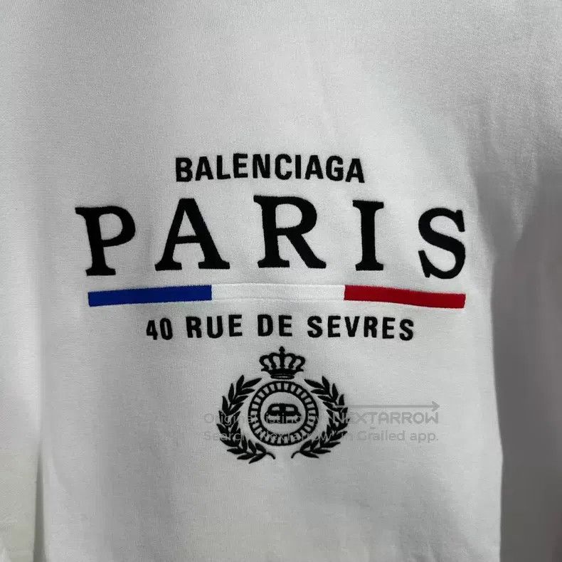 Balenciaga Balenciaga Paris Crown Wheat White Sweatshirt Size US XS / EU 42 / 0 - 3 Thumbnail