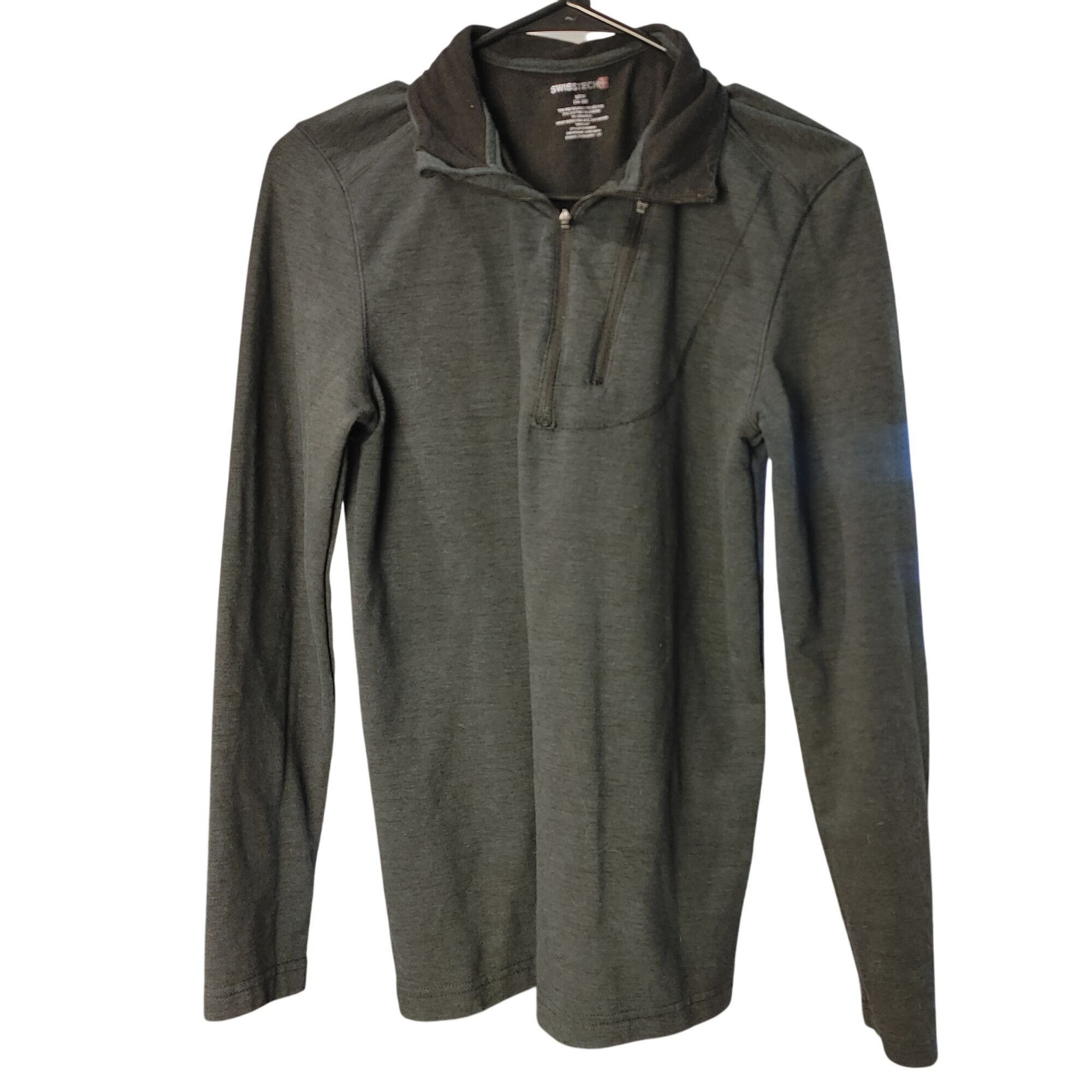 Other SwissTech Men's Dark Gray Long Sleeve 3/4 Zip Collared Shirt Size US S / EU 44-46 / 1 - 1 Thumbnail