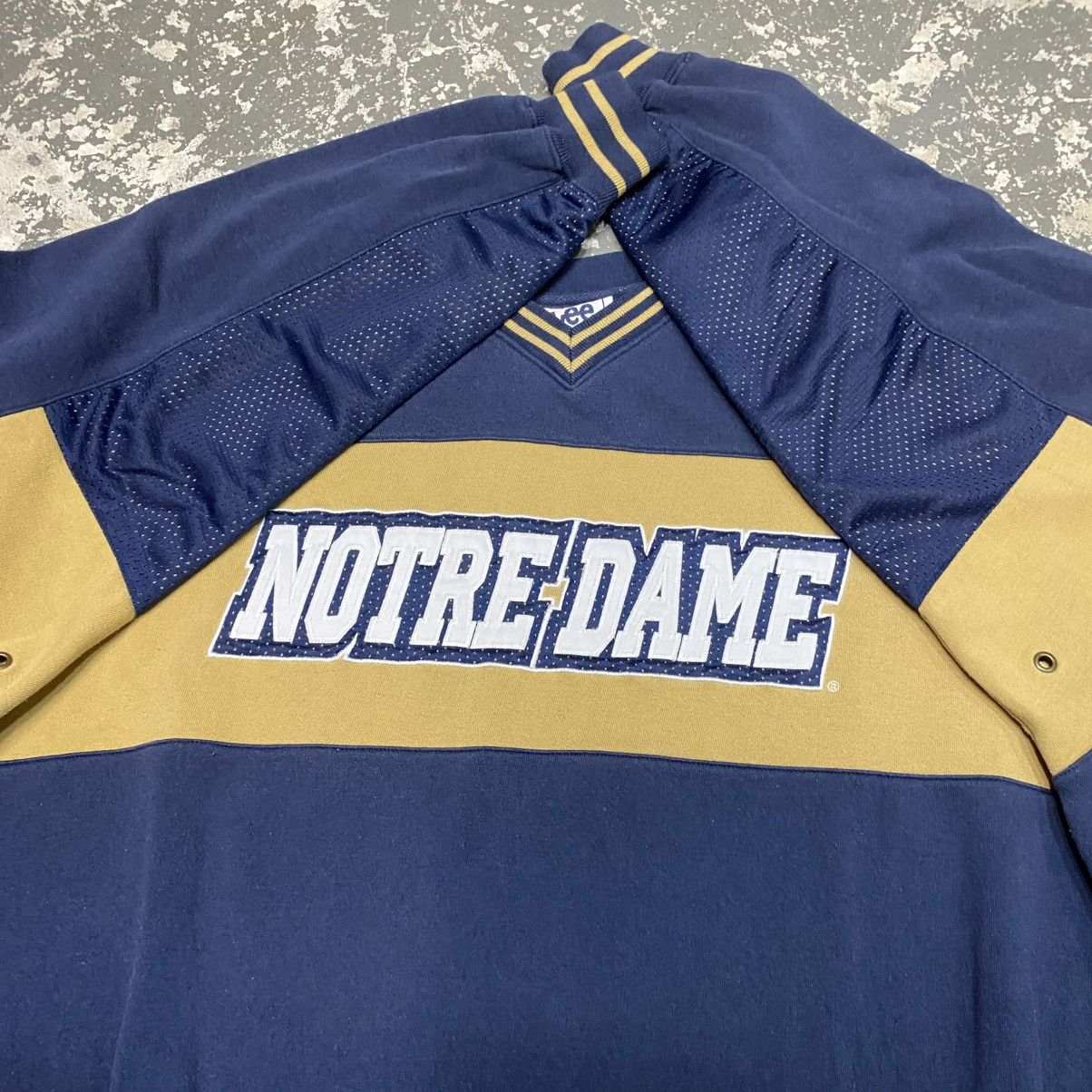 Other Vintage Norte Dame Navy Mesh Sleeve Lee Sport Hoodie Sweat Size US XL / EU 56 / 4 - 12 Thumbnail