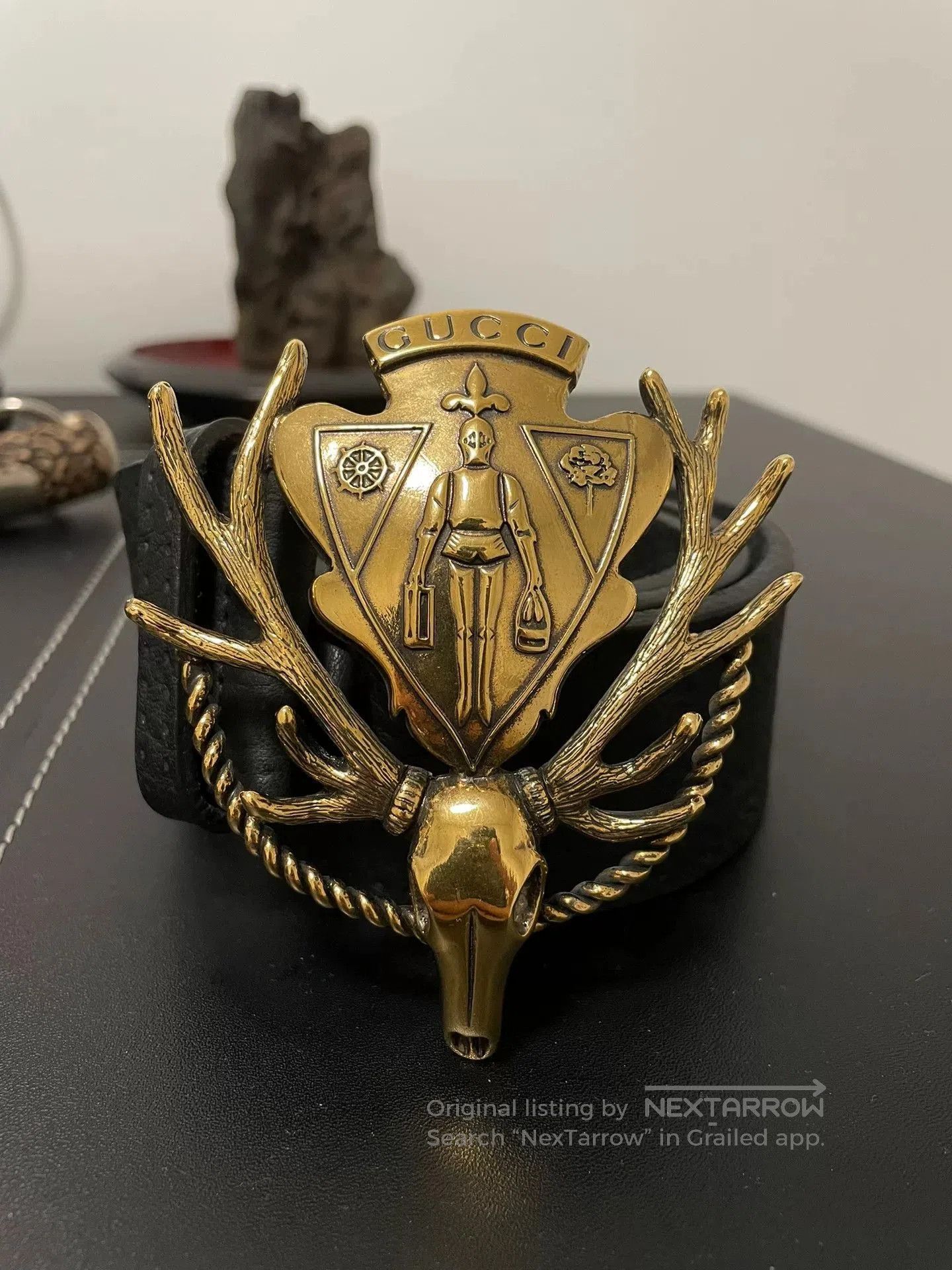 Gucci Gucci Gold Deer Head Belt 2017FW. Size ONE SIZE - 2 Thumbnail