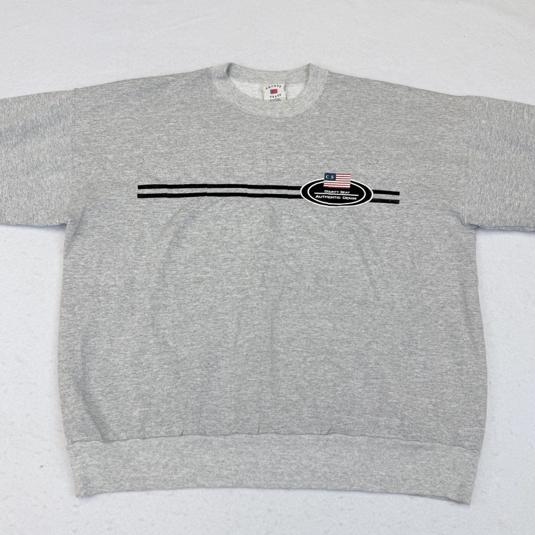 Logo 7 VINTAGE County Seat Sweatshirt Mens L Gray Fleece Crewneck Logo USA 90s Size US L / EU 52-54 / 3 - 3 Thumbnail