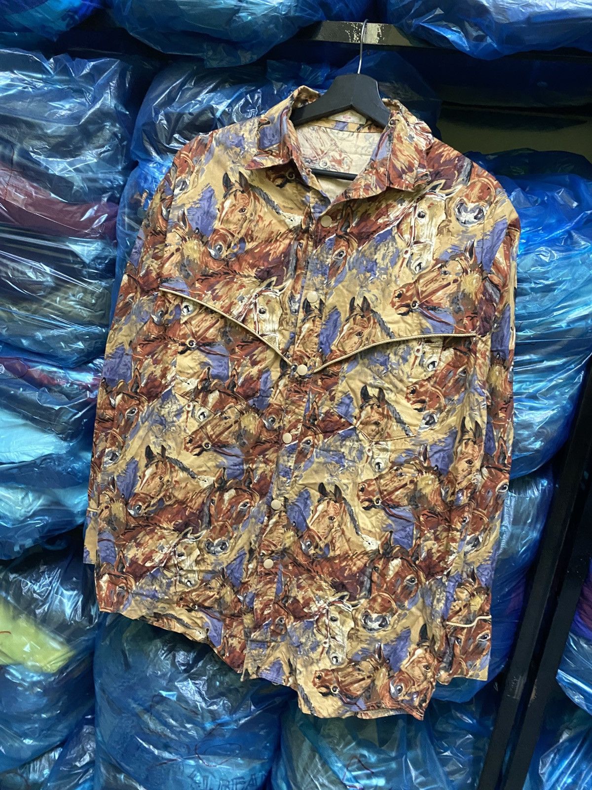 Handmade VINTAGE HANDMADEHORSE MOTIVE WESTERN SHIRT Size US L / EU 52-54 / 3 - 2 Thumbnail