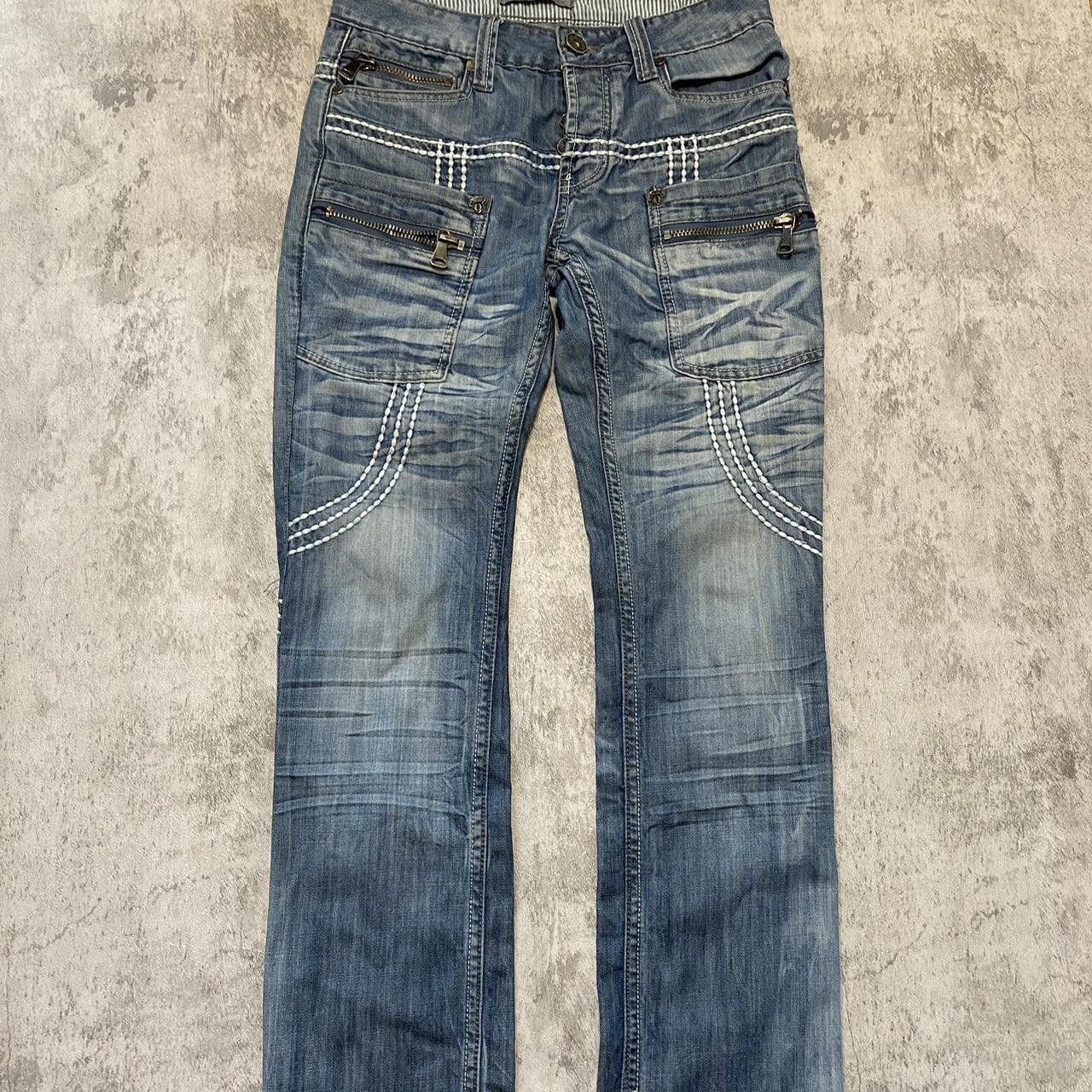 Other Blue and white embroidered denim jeans #denim Rap Size US S / EU 44-46 / 1 - 1 Thumbnail