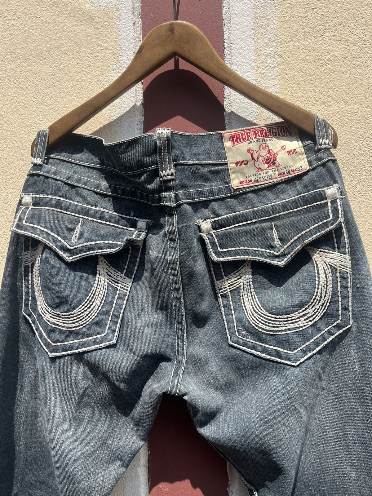 Vintage Thrashed True Religion Baggy Straight – Super T Stitch Size US 36 / EU 52 - 6 Thumbnail