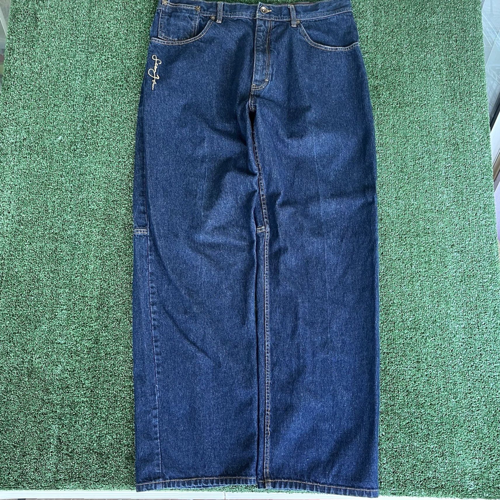 Sean John VINTAGE Sean John Jeans Baggy Wide-Leg 39x34.25" 21" Openings Mens Denim Blue 90s Hip Hop 5-Pocket Size US 39 - 4 Thumbnail