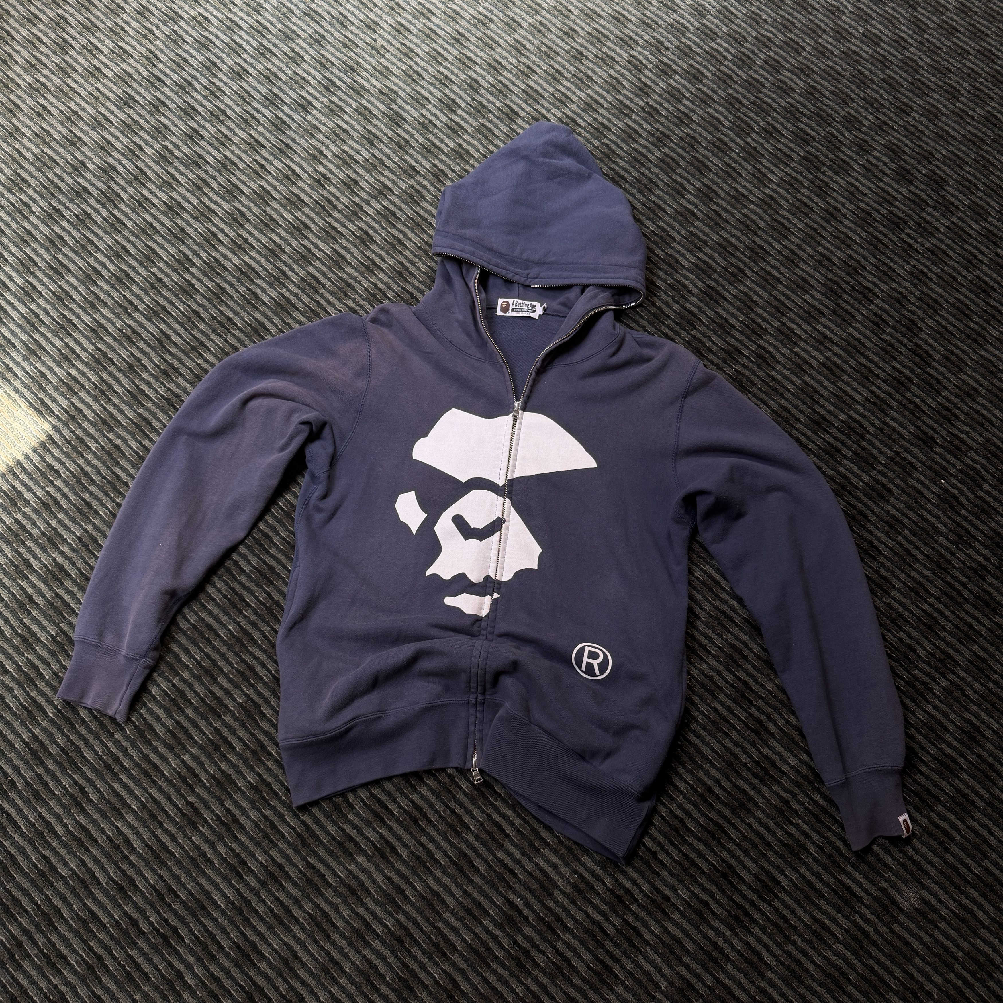 Bape BAPE Ape Mad Face Zip Up Hoodie Navy Size US L / EU 52-54 / 3 - 1 Thumbnail