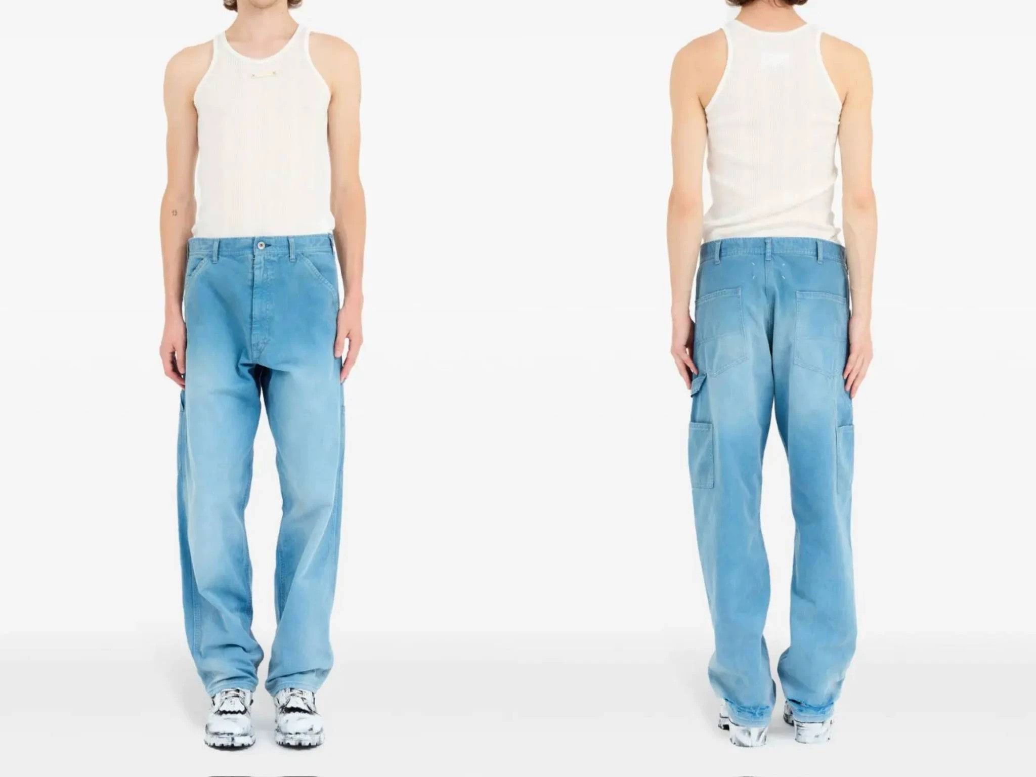 Maison Margiela Maison Margiela Blue Washed Distressed Relax Chino Size US 30 / EU 46 - 8 Thumbnail