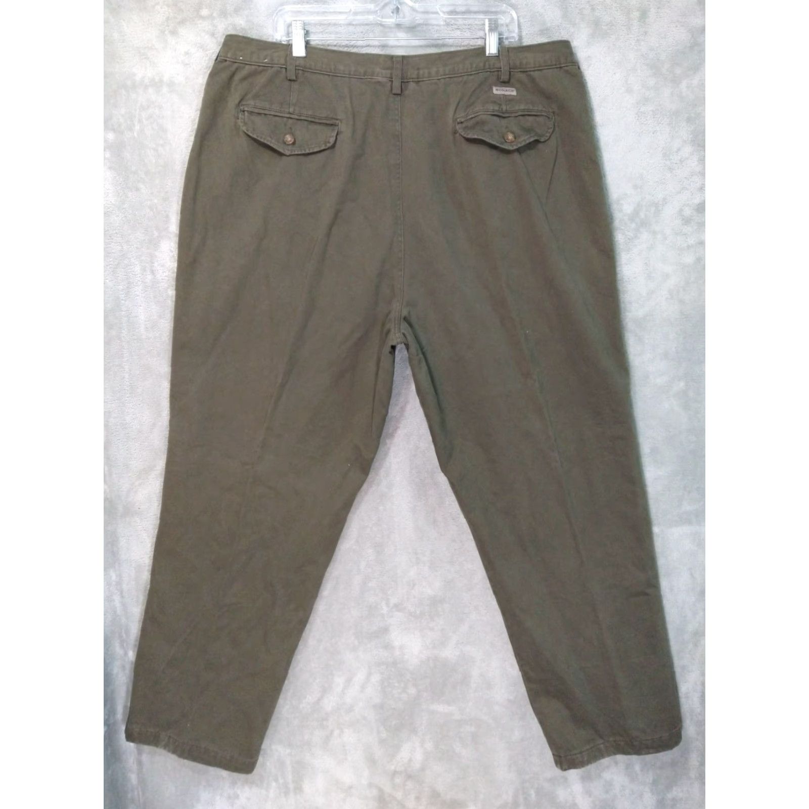 Vintage Woolrich Jeans Mens 44 x 31 Green Flannel Lined Chino High Rise Tapered Leg Size US 44 / EU 60 - 2 Thumbnail