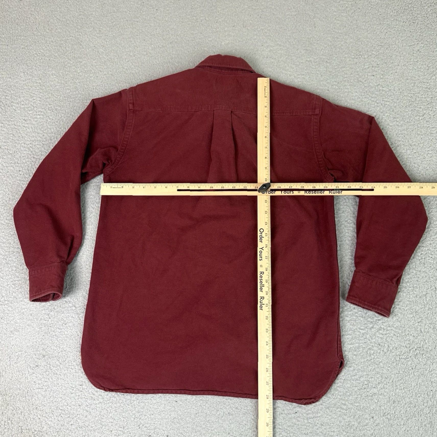 Vintage VINTAGE L.L. Bean Shirt Mens L Maroon Heavyweight Flannel Long Sleeve Button-Up Cotton Pockets Size US L / EU 52-54 / 3 - 6 Thumbnail