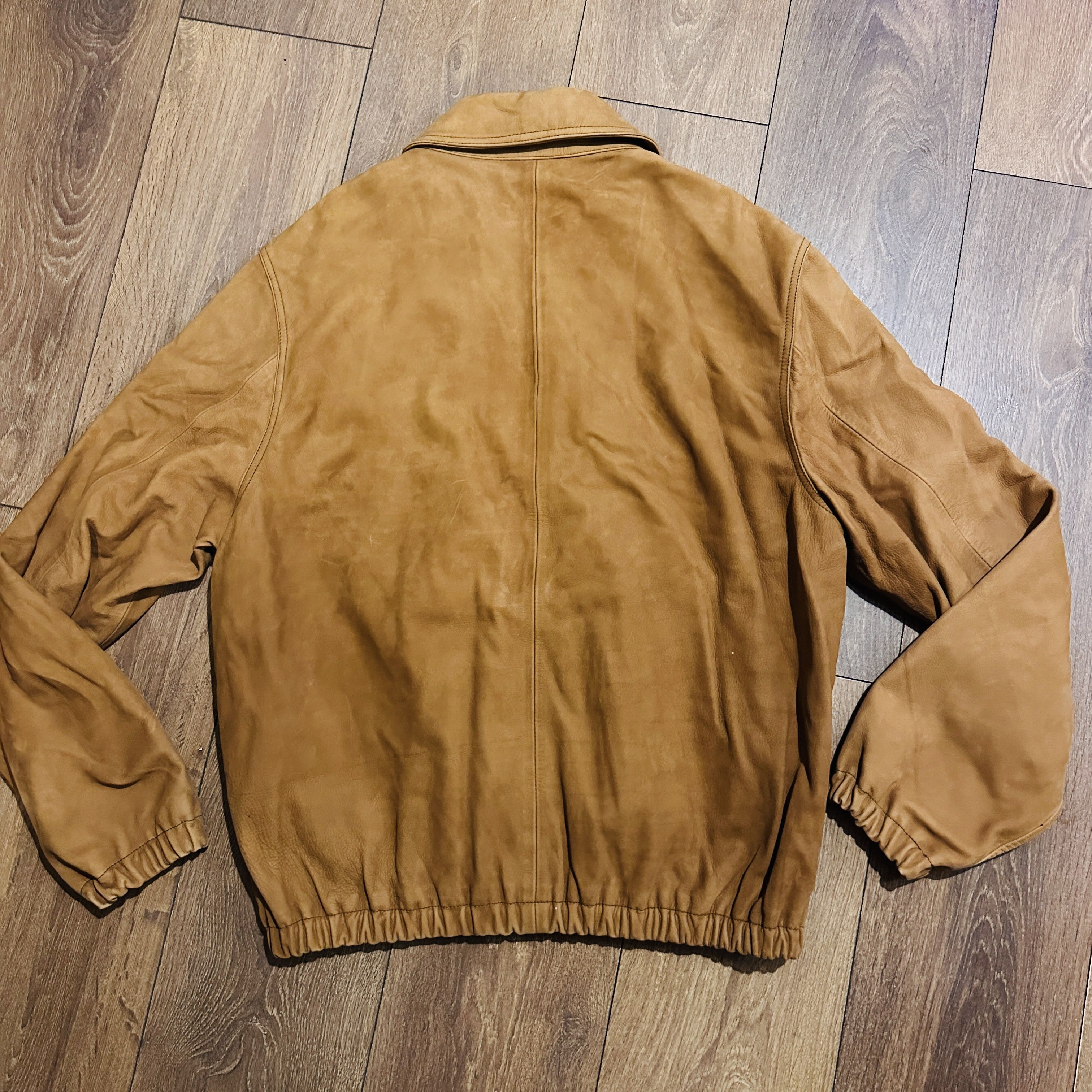 Other Vintage Tan 100% Leather Bomber Jacket Men’s Large Retro Size US L / EU 52-54 / 3 - 2 Thumbnail