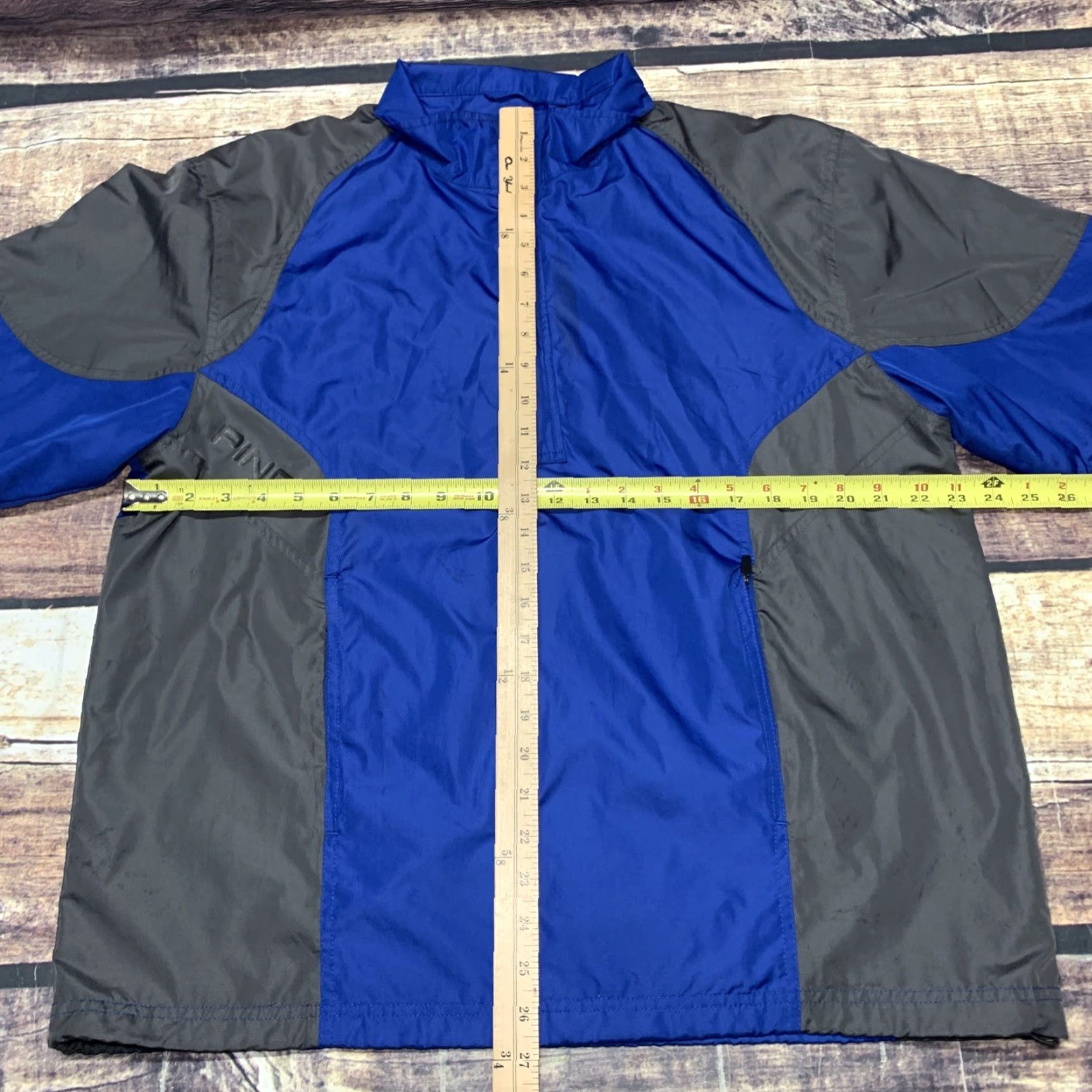Vintage PING Performance Men 1/2 Zip Pullover Short Sleeve Jacket Golfing Blue Gray M Weather Windbreaker Sports Mens Size US M / EU 48-50 / 2 - 3 Thumbnail