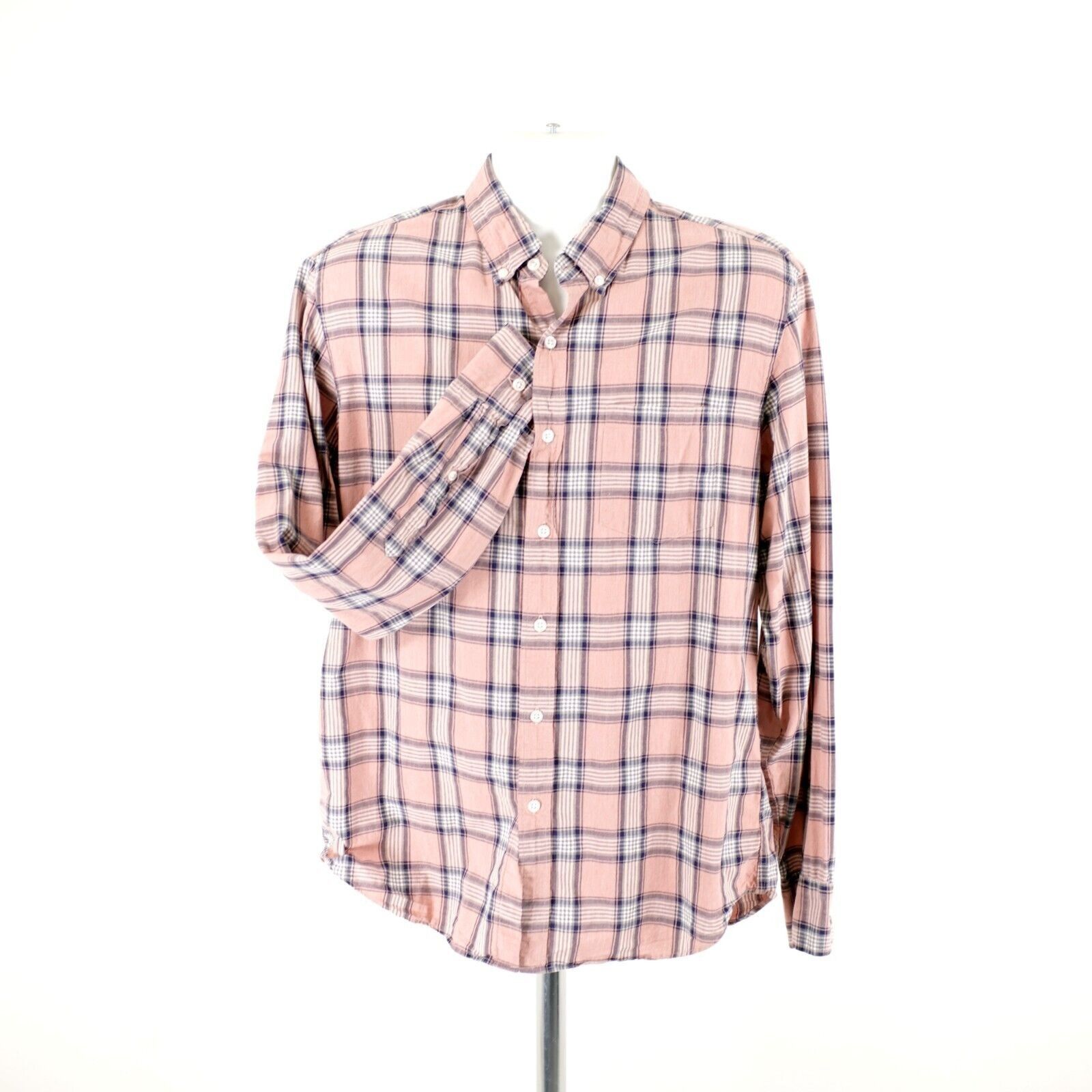 J.Crew J Crew Flex Washed Slim Large Pink Blue Plaid Button Down Lo Size US L / EU 52-54 / 3 - 3 Thumbnail