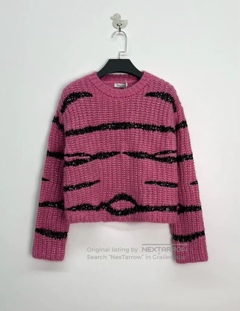 Valentino Valentino Embroidered letter logo mohair blend sweater Size XS / US 0-2 / IT 36-38 - 1 Thumbnail