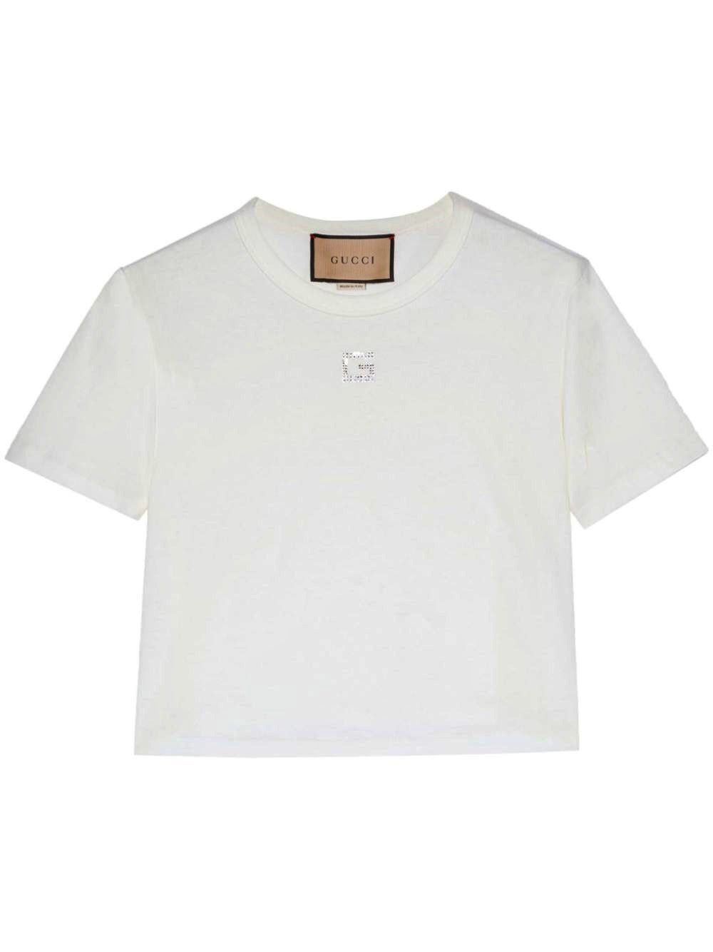 Gucci Gucci Crystal G Square Cotton Jersey T Shirt SIZE M Size ONE SIZE - 1 Thumbnail