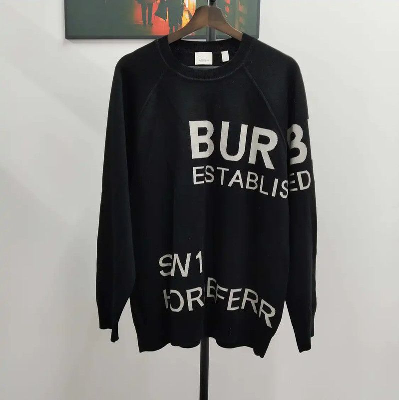 Burberry Burberry Black Wool Long Sleeve Knit Sweater Size US XL / EU 56 / 4 - 1 Thumbnail