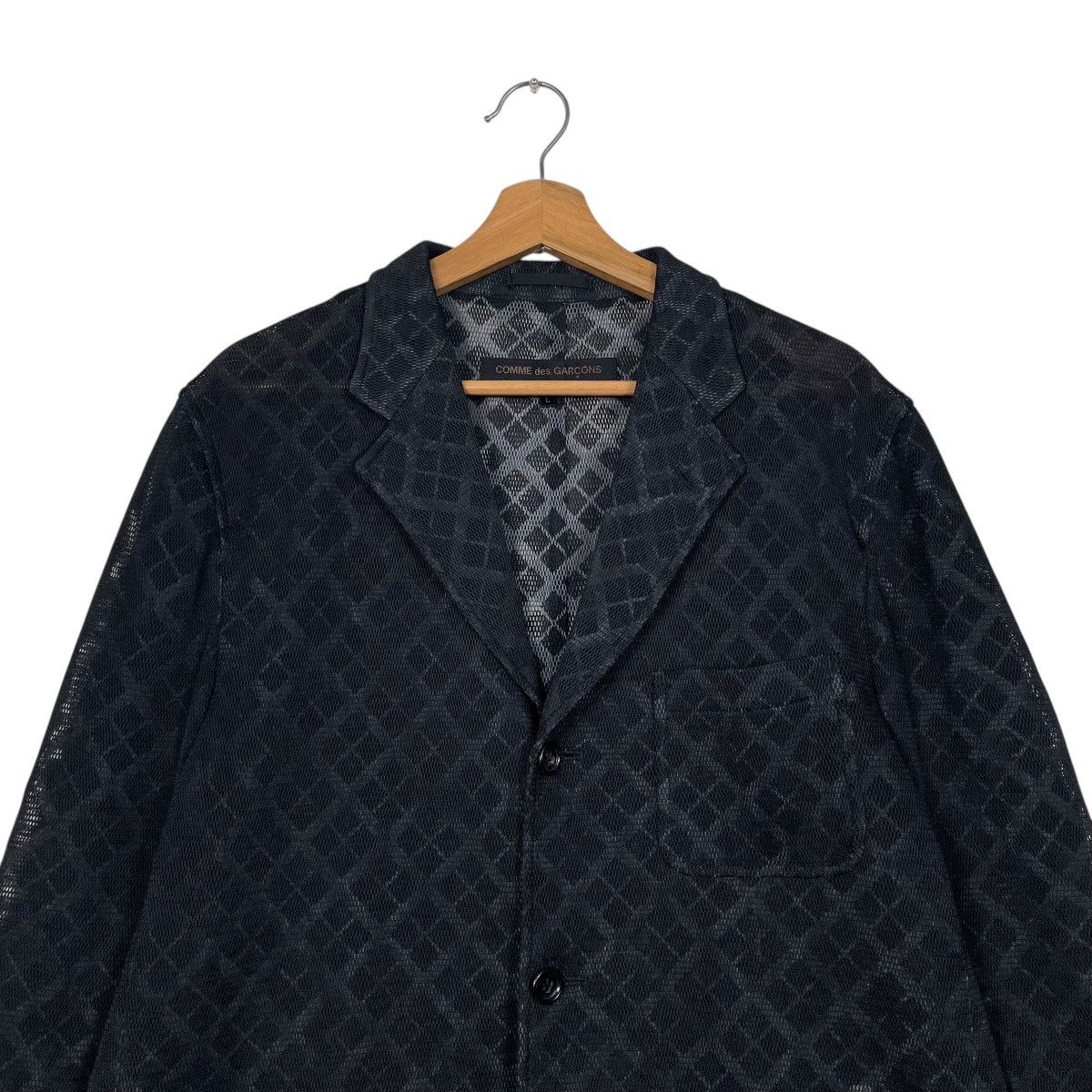 Comme des Garcons Homme Vintage AD2001 Comme Des Garcons See Through Mesh Jacket Size US L / EU 52-54 / 3 - 2 Thumbnail