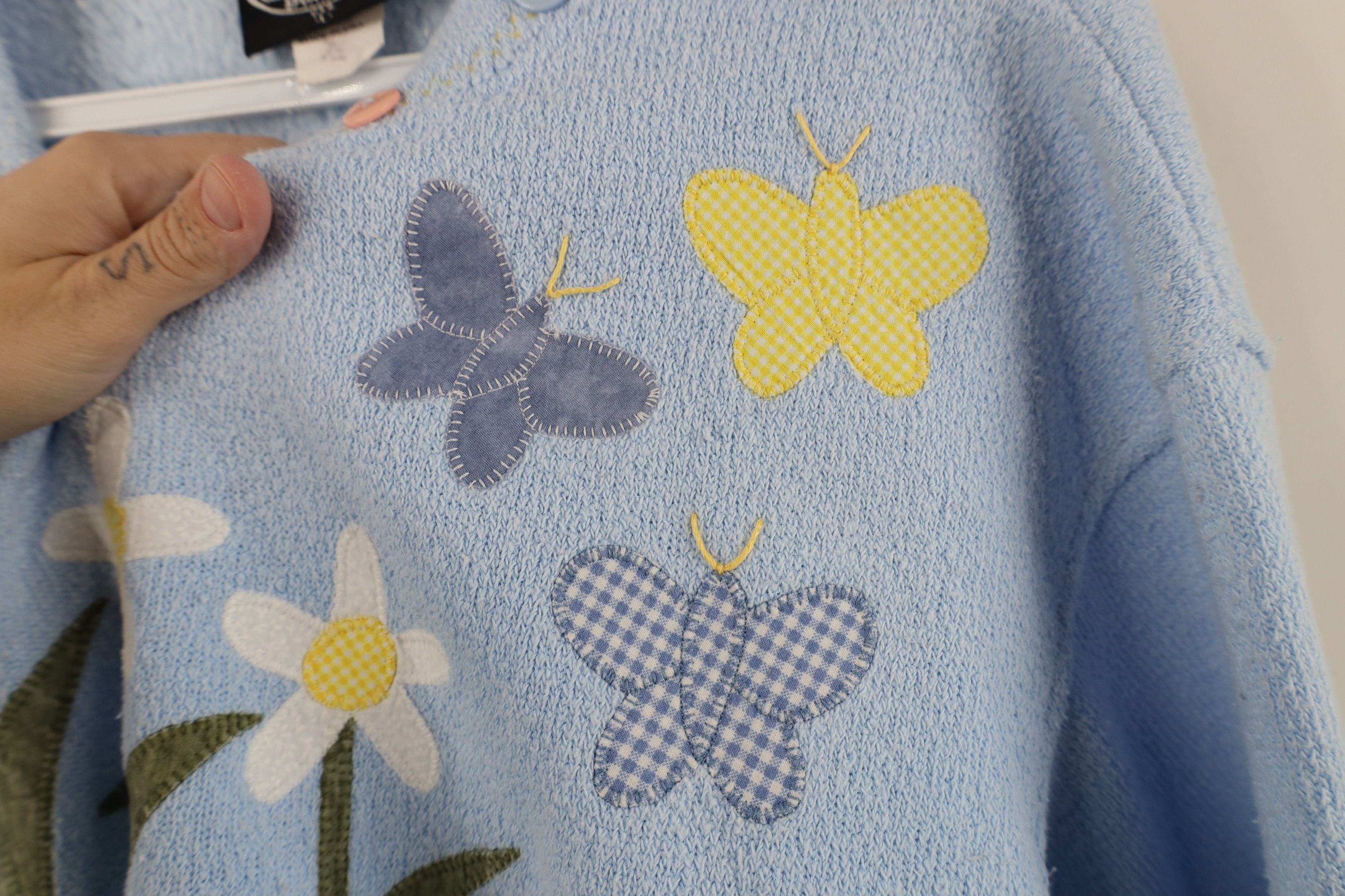 Vintage Vintage 90s Streetwear Butterfly Terry Cloth Sweatshirt USA Size L / US 10 / IT 46 - 6 Thumbnail