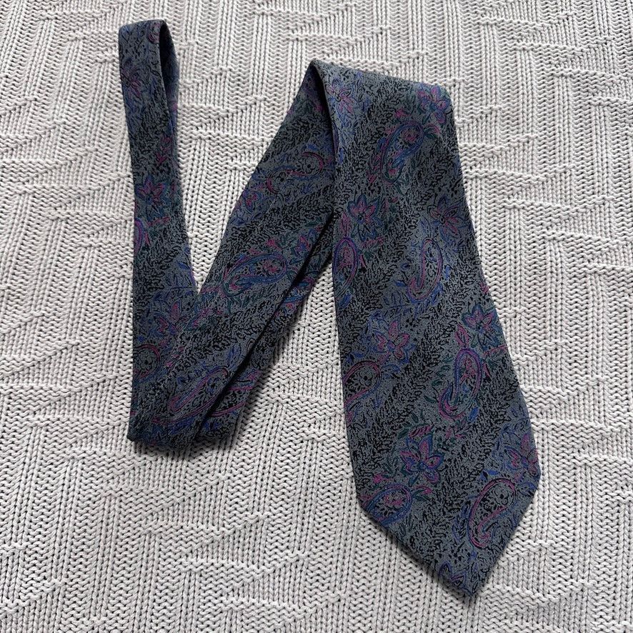 Vintage Vintage Sr David gray abstract paisley Italian silk tie Size ONE SIZE - 1 Thumbnail