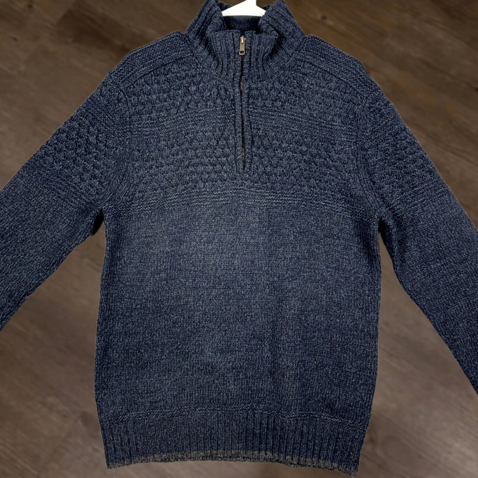 FatFace Fat Face Wool Blend Sweater Knit Mens M Dark Blue Quarter Zip Pullover EUC Size US M / EU 48-50 / 2 - 1 Thumbnail