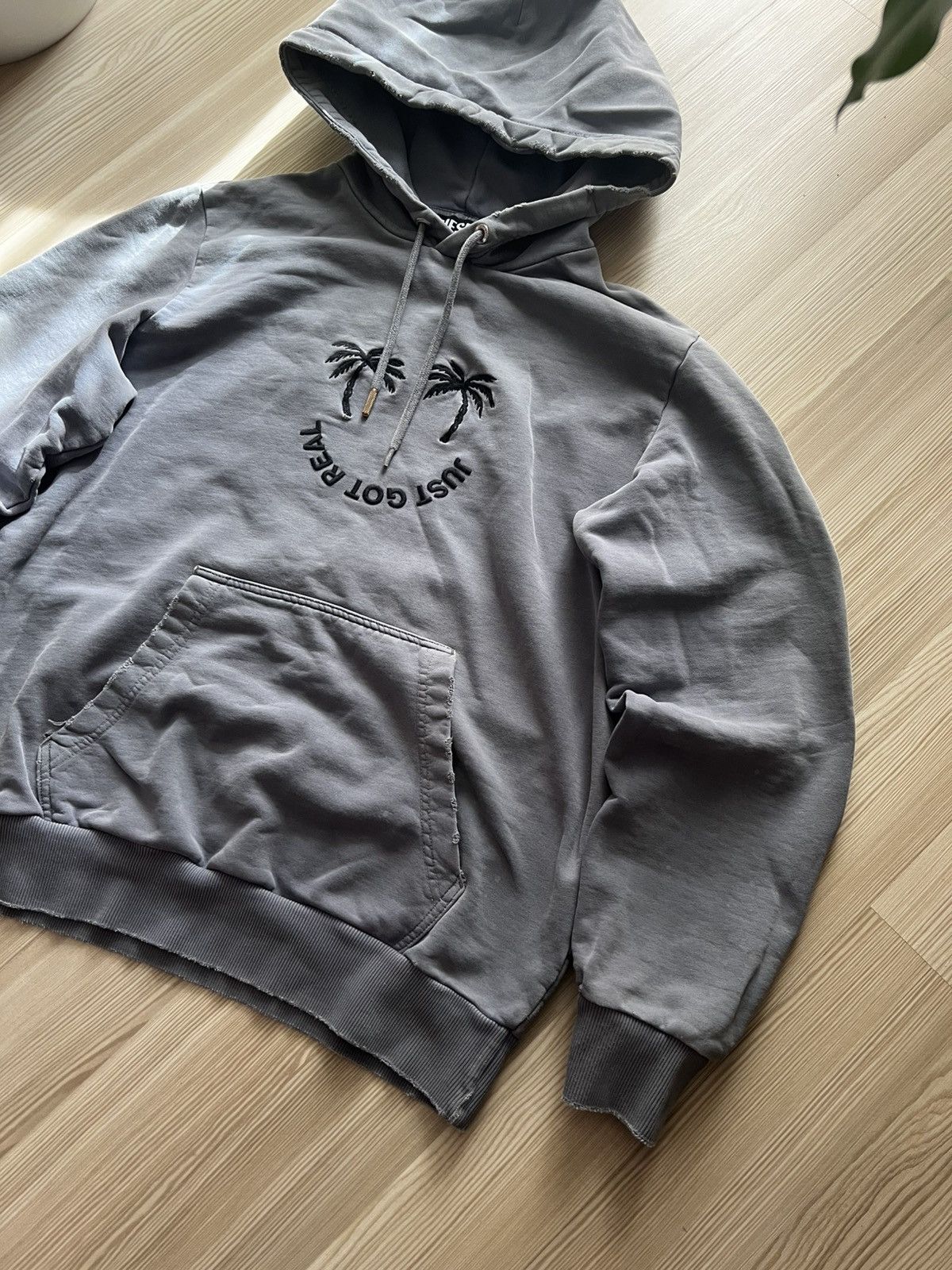 Diesel Crazy Distressed Diesel Gray Hoodie Big Logo Y2K Size US M / EU 48-50 / 2 - 2 Thumbnail