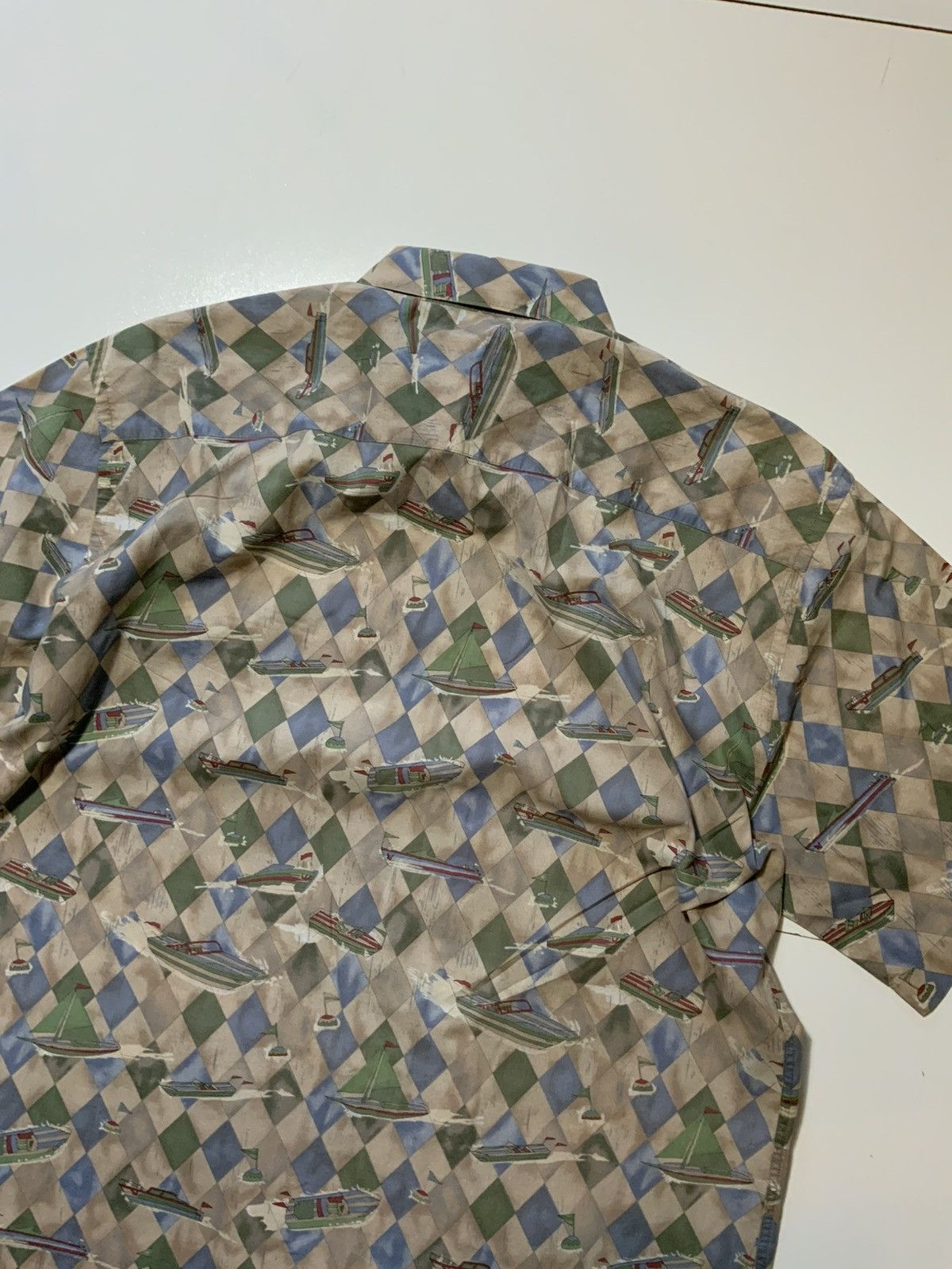 Burma Bibas Vintage Burma Bibas 60 AOP Boats Argyle Button Shirt Size US L / EU 52-54 / 3 - 4 Thumbnail