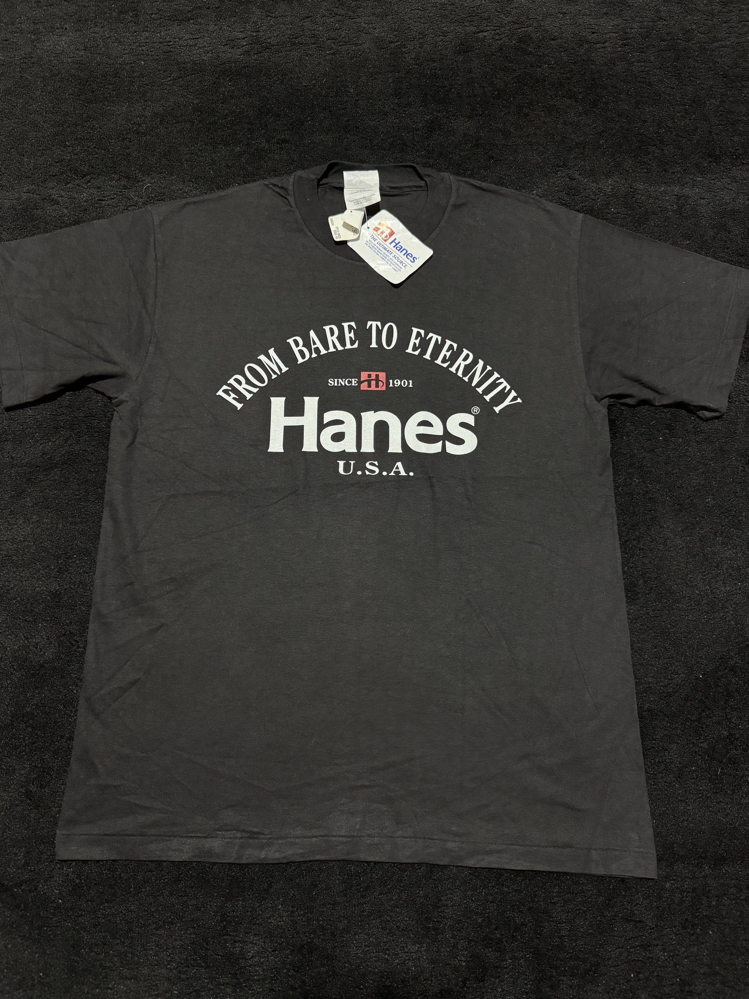 Hanes With Tag Vintage Hanes Big Logo Made In Usa T shirt Size US M / EU 48-50 / 2 - 1 Thumbnail