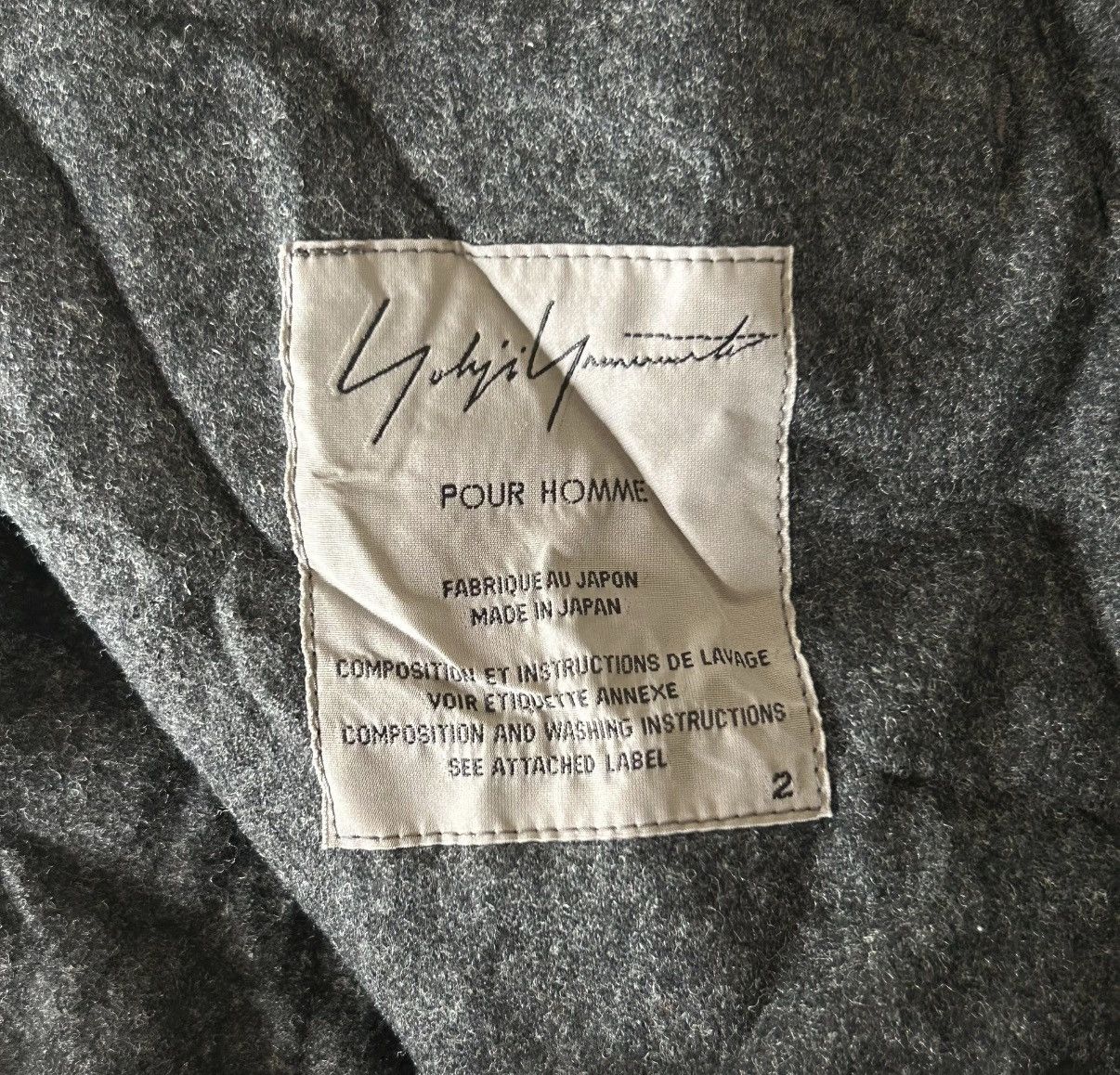 Yohji Yamamoto Yohji Yamamoto 16aw Crinkled Vintage Grey Wool Coat K4 Size US M / EU 48-50 / 2 - 4 Thumbnail