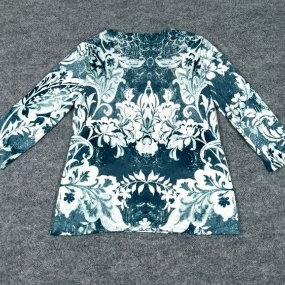 Vintage Chicos Shirt Floral Print Long Sleeve Tunic Top Paisley Lightweight Blue Size 0 Womens Size XS / US 0-2 / IT 36-38 - 3 Thumbnail