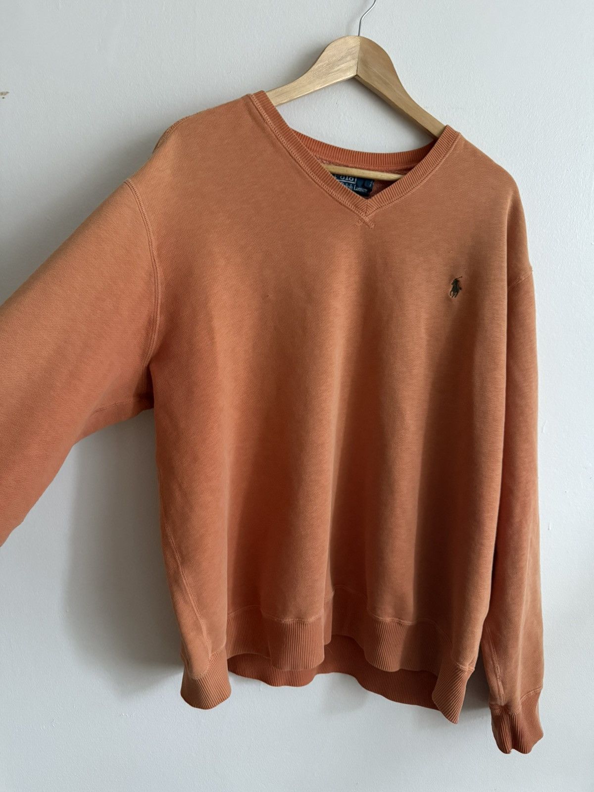 Polo Ralph Lauren Vintage 90s Polo Ralph Lauren V-Neck Sweatshirt Tangerine Size US XXL / EU 58 / 5 - 5 Thumbnail