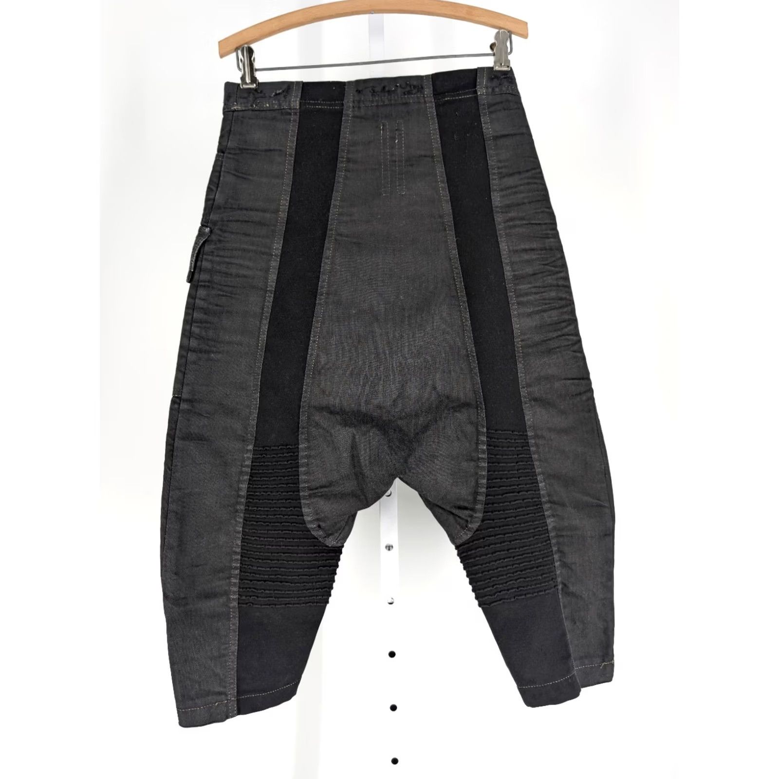 Rick Owens Rick Owens drkshdw Memphis Denim Jeans Cropped Cargo S Italy 30" Elastic Waist Charcoal Wash Mens Jeans Size US 29 - 3 Thumbnail