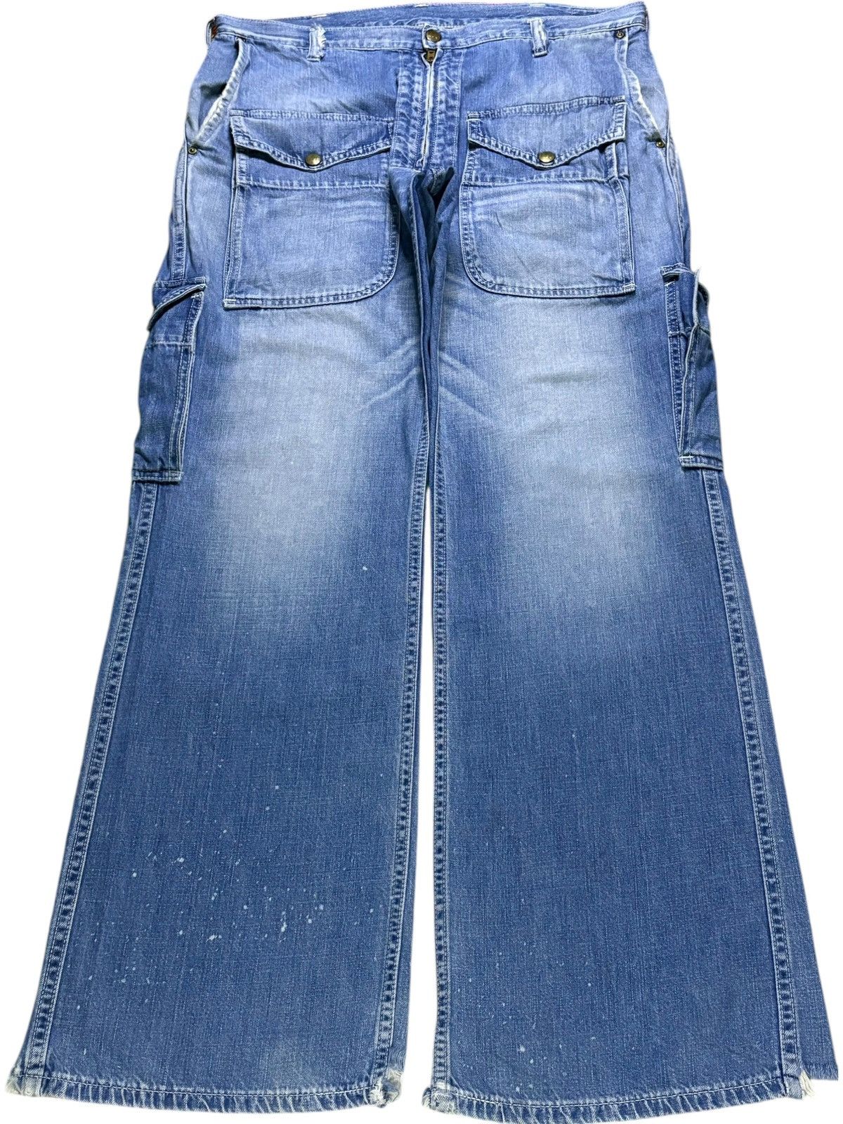 Lee Vintage Lee Sanforized Cargo Bush Pant Distress Flare Jeans Size US 35 - 1 Thumbnail