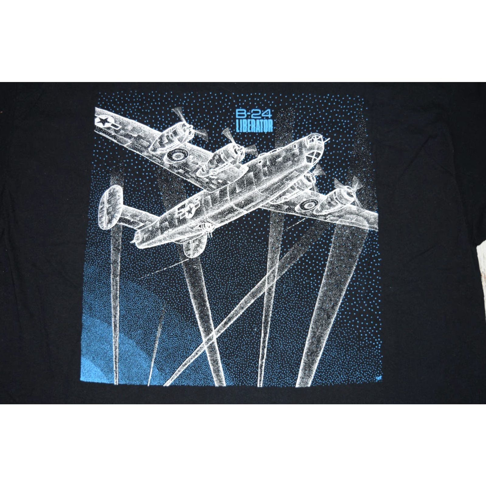 Gildan VINTAGE 90s B-24 Liberator US Military T-Shirt Men 2XL Black Cotton Bomber Flight Character Size US XXL / EU 58 / 5 - 6 Thumbnail