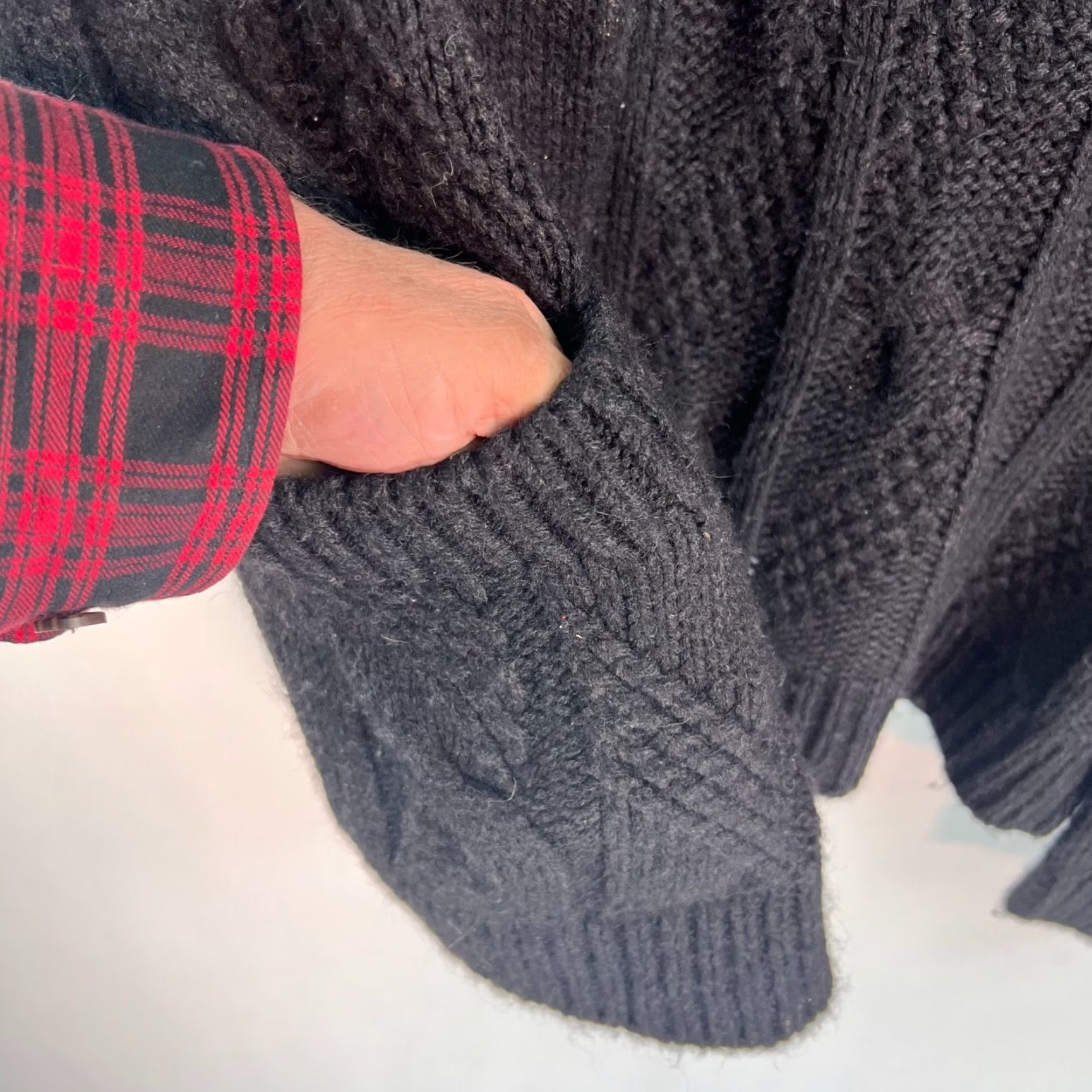 Vince Vince Cardigan Womens Sweater L Black Alpaca Wool Open Hooded Cable Knit Pockets Size L / US 10 / IT 46 - 3 Thumbnail