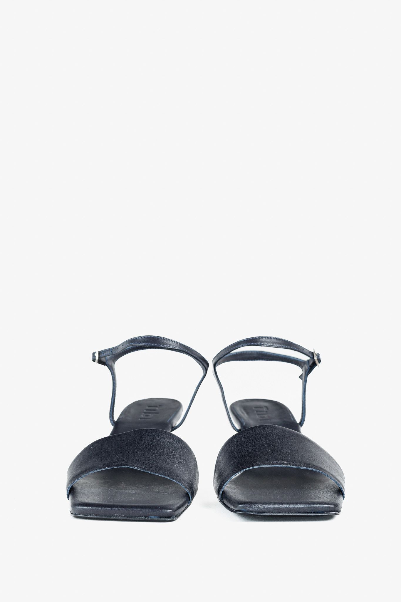 Tibi Tibi Wilbur Navy Leather Buckled Sandals Size US 8 / IT 38 - 2 Thumbnail