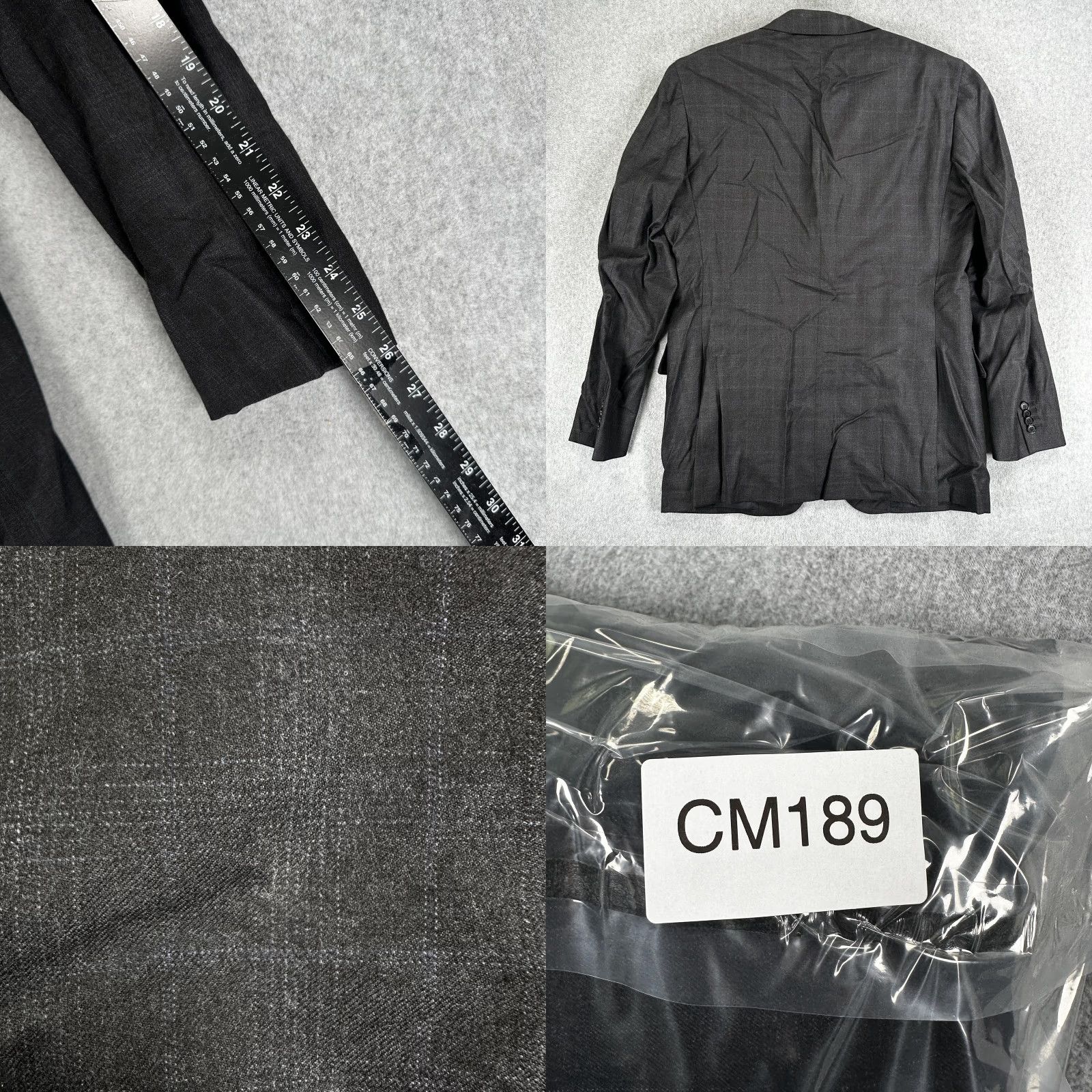 Bergdorf Goodman Boglioli for Bergdorf Goodman Blazer Sport Coat Mens 42 Gray Check Wool Italy Size 42R - 8 Thumbnail