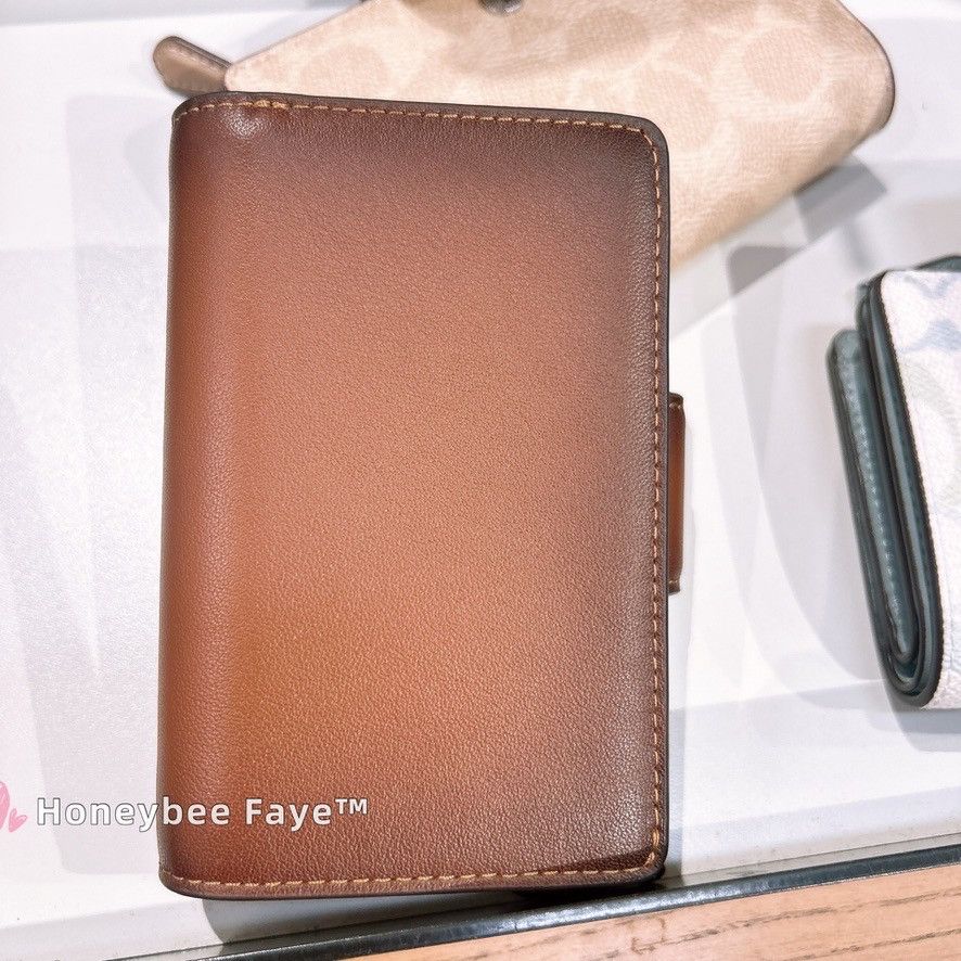 Coach Medium Corner Zip Wallet CEC27 Gold/Redwood Size ONE SIZE - 3 Thumbnail
