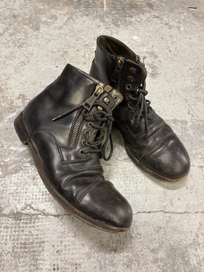 Dolce & Gabbana 2000s Dolce & Gabbana Zip Black Leather Boots Size US 7.5 / EU 40-41 - 5 Thumbnail