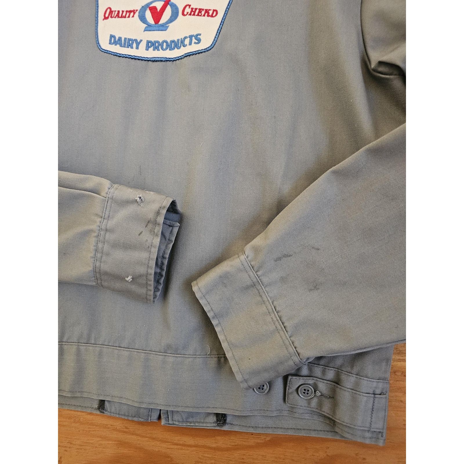 Lee Lee Chetopa McDonald Dairy Patch Twill Gray Jacket Sz 38 60s Size US M / EU 48-50 / 2 - 6 Thumbnail